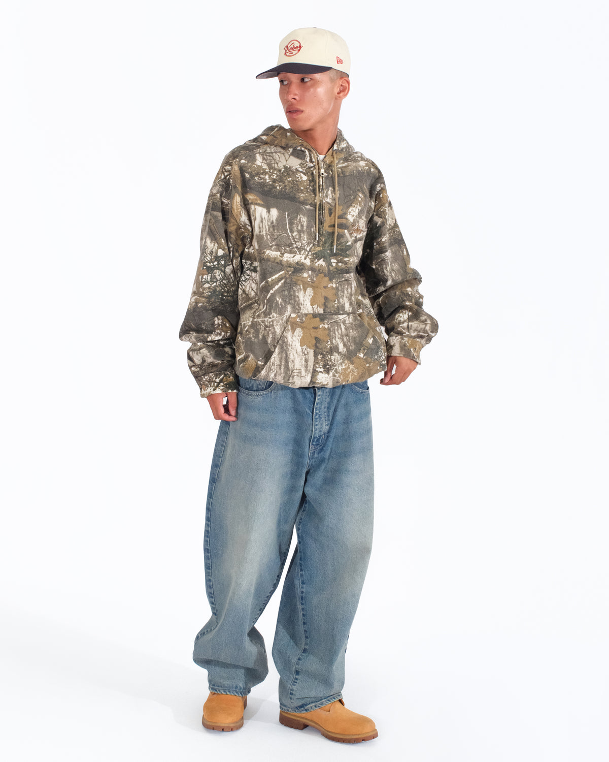 REAL TREE CAMO HALF ZIP HOODED SHIRT