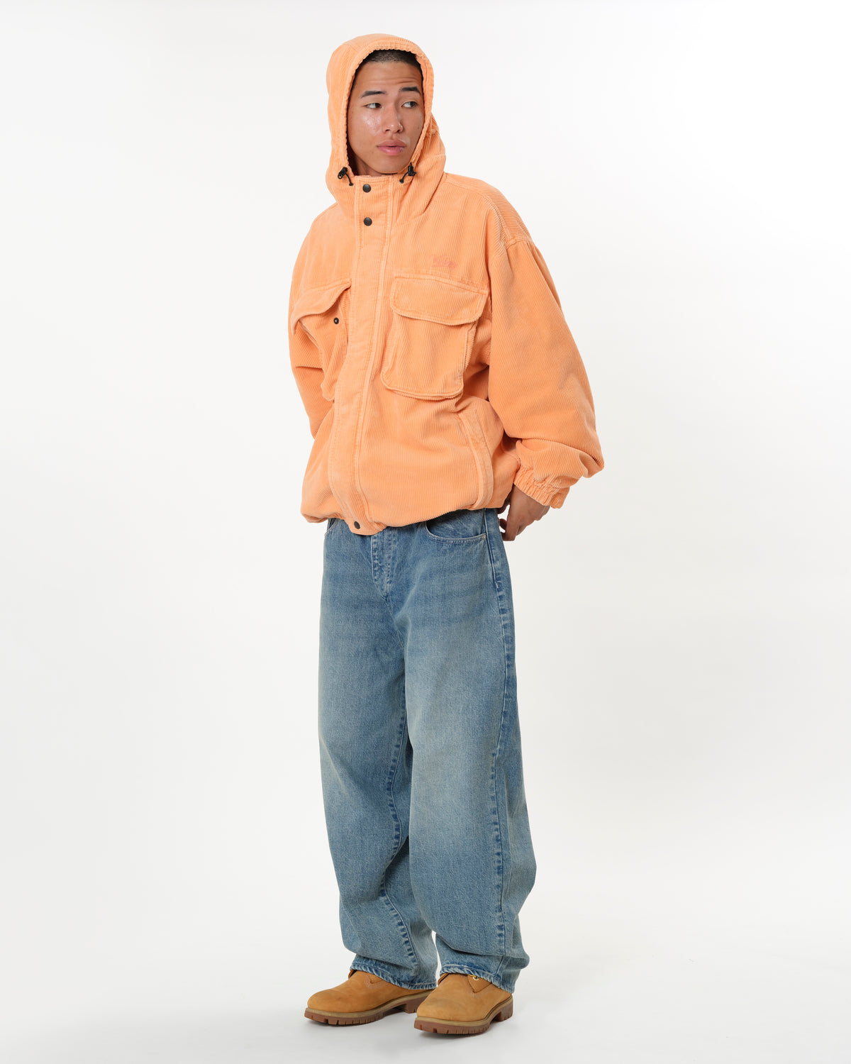 WASHED CORDUROY HOODED JACKET