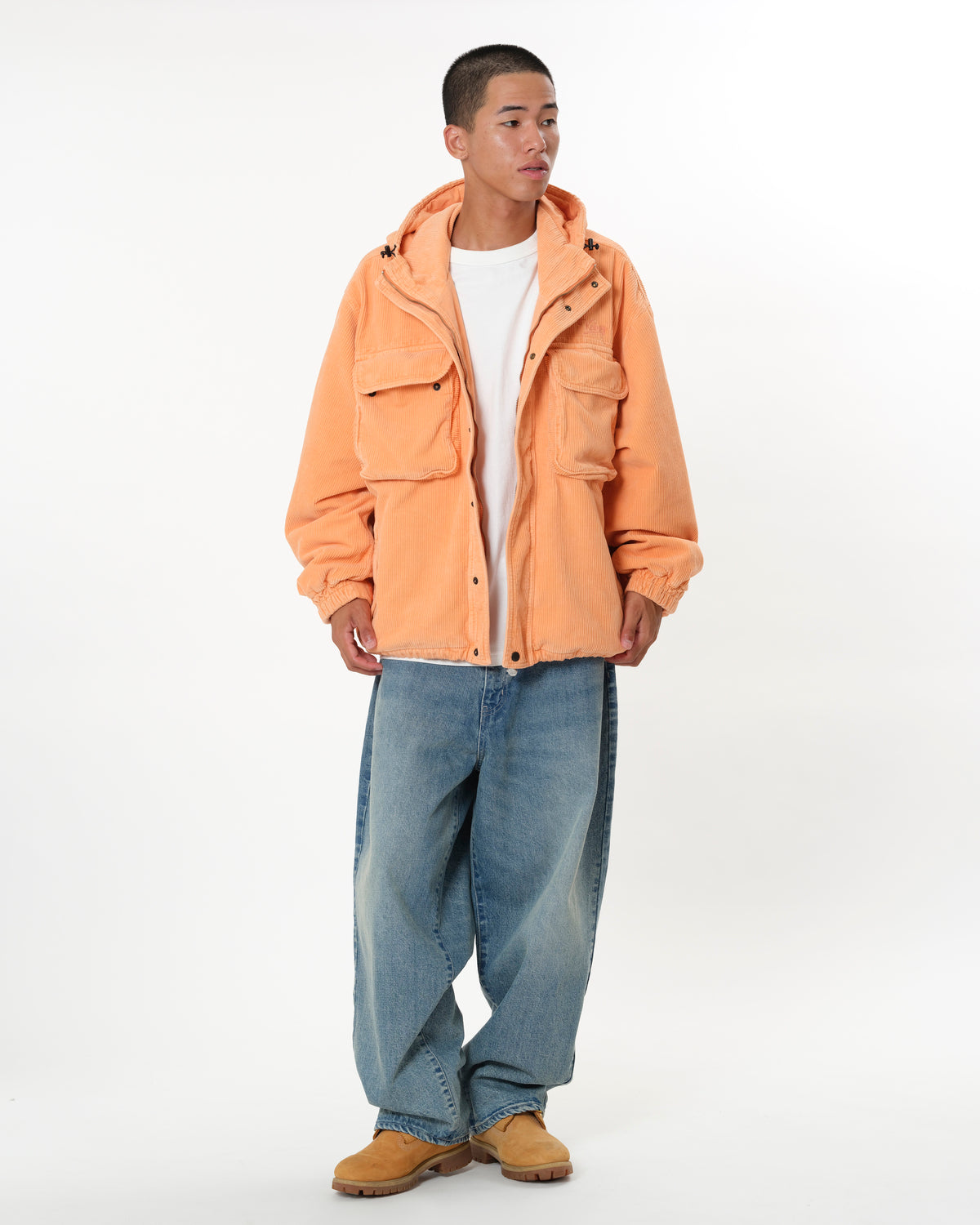 WASHED CORDUROY HOODED JACKET