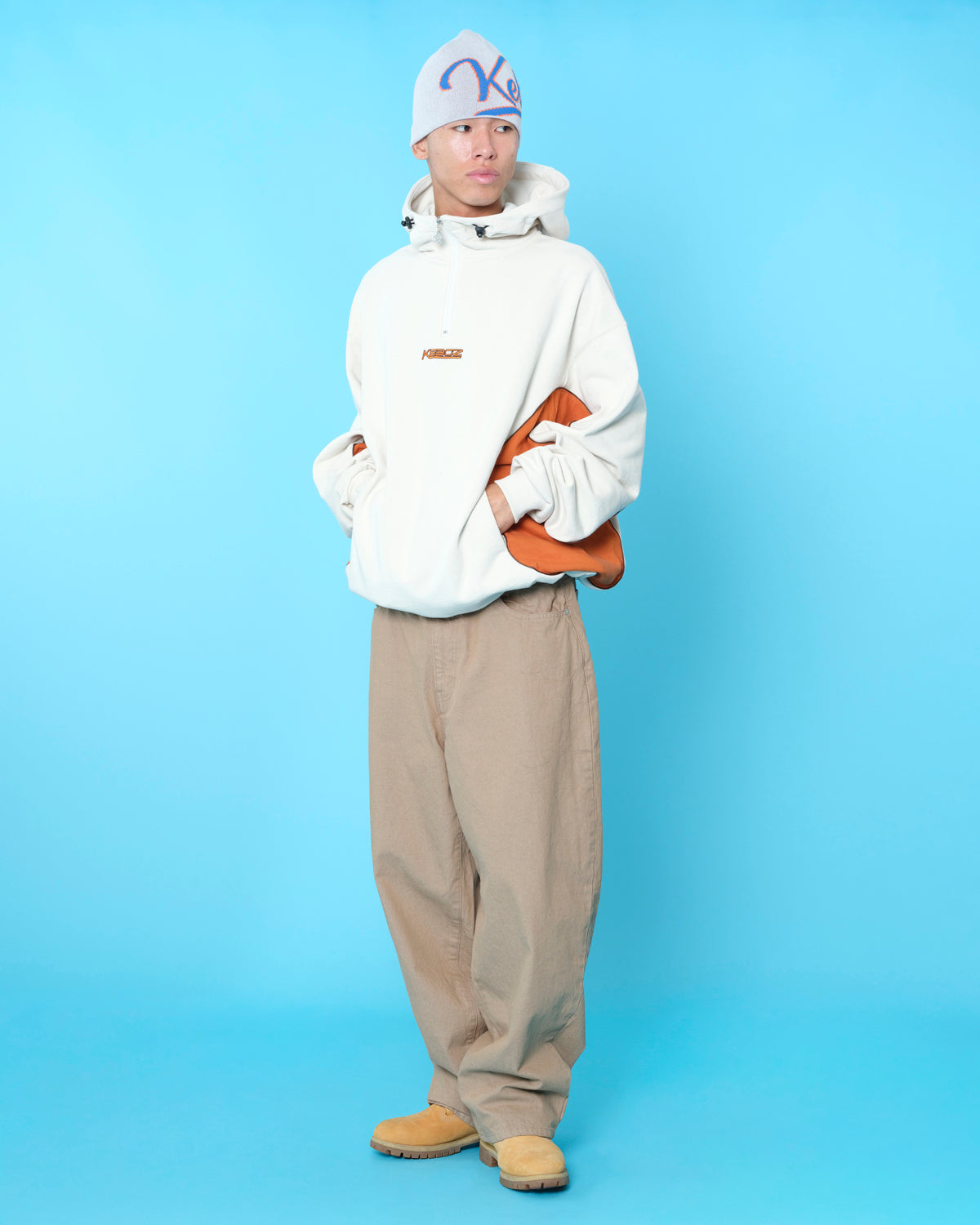 WK SWEAT HALF ZIP HOODIE