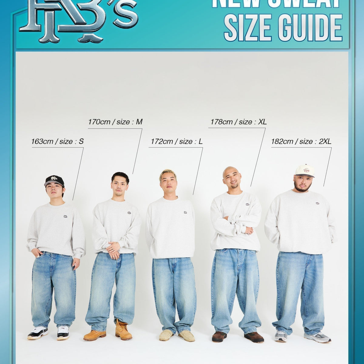 25FW SWEAT SIZE GUIDE