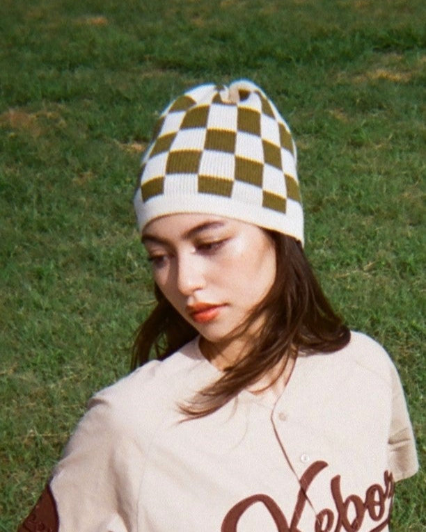 CHECKERBOARD BEANIE