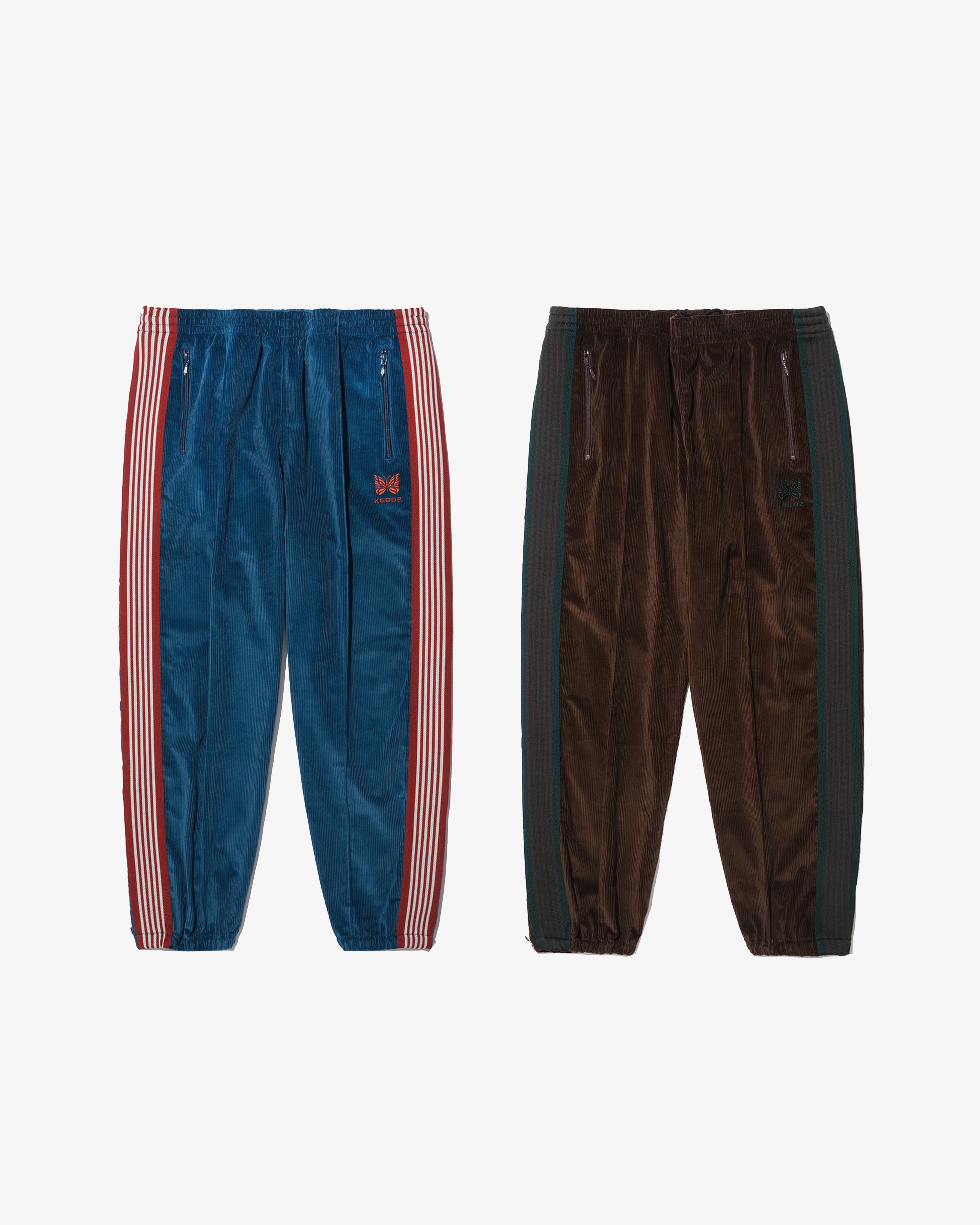 NEEDLES × KEBOZ CORDUROY ZIPPED TRACK PANTS