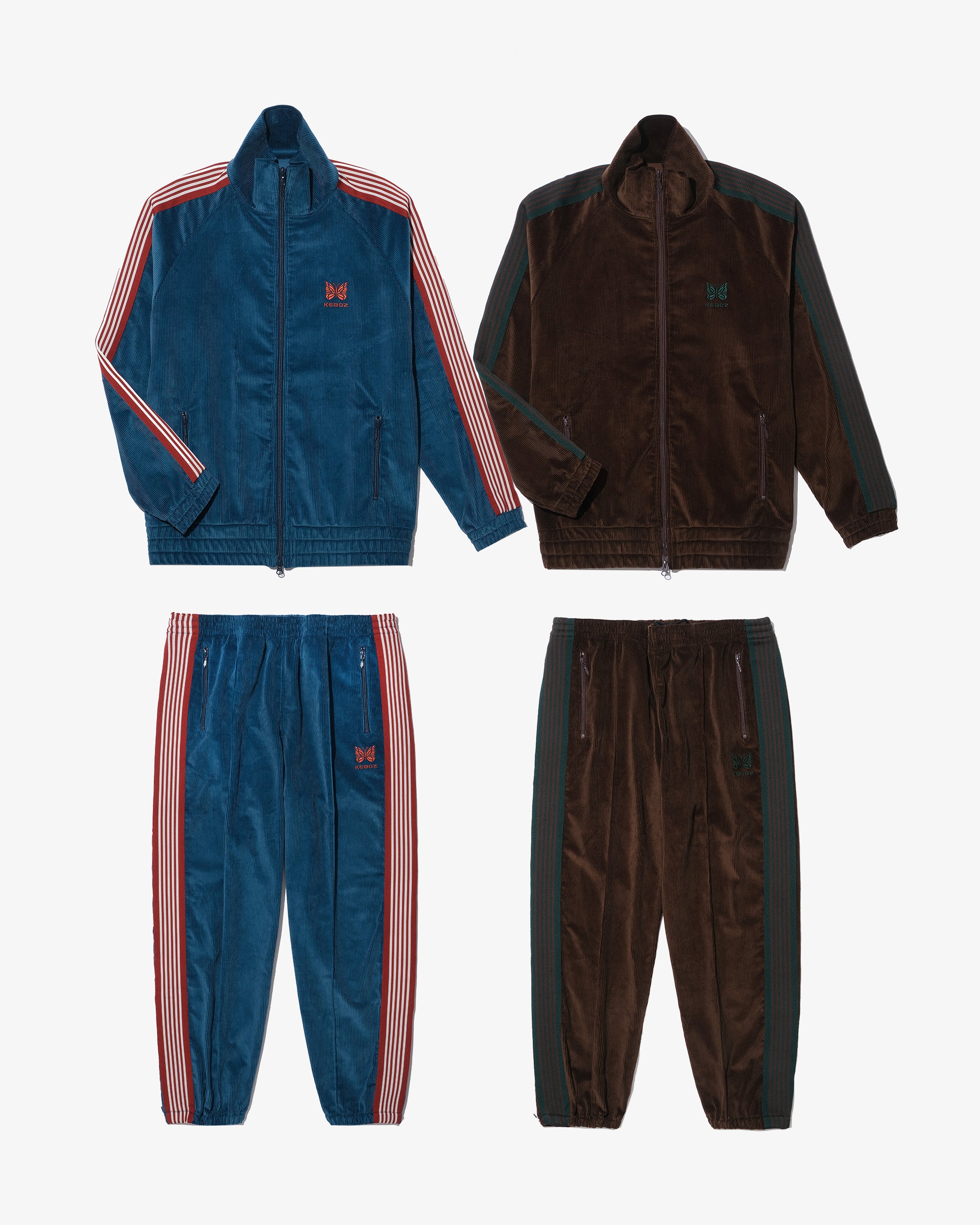 NEEDLES × KEBOZ CORDUROY ZIPPED TRACK PANTS