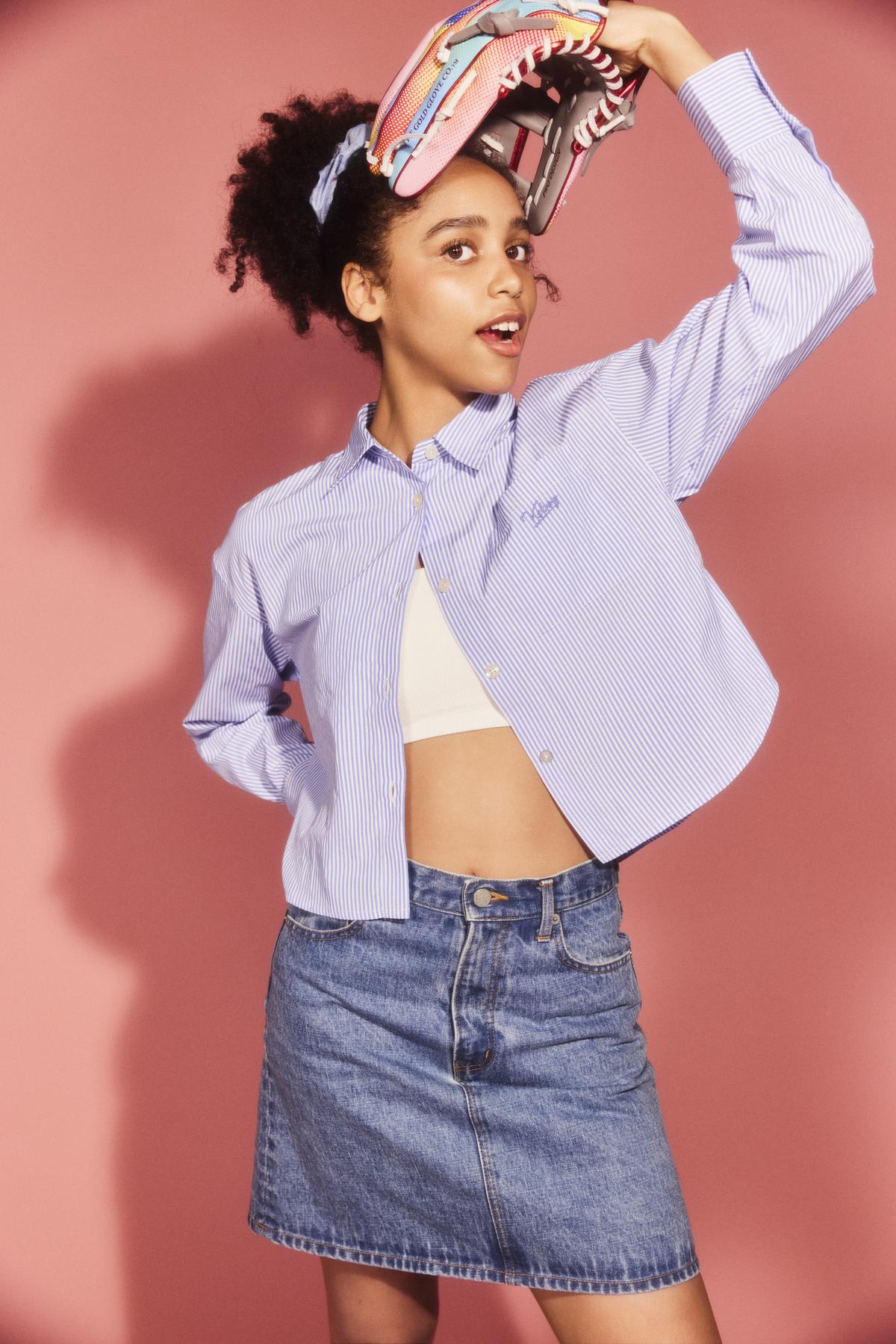 STRIPE CROPPED SHIRT