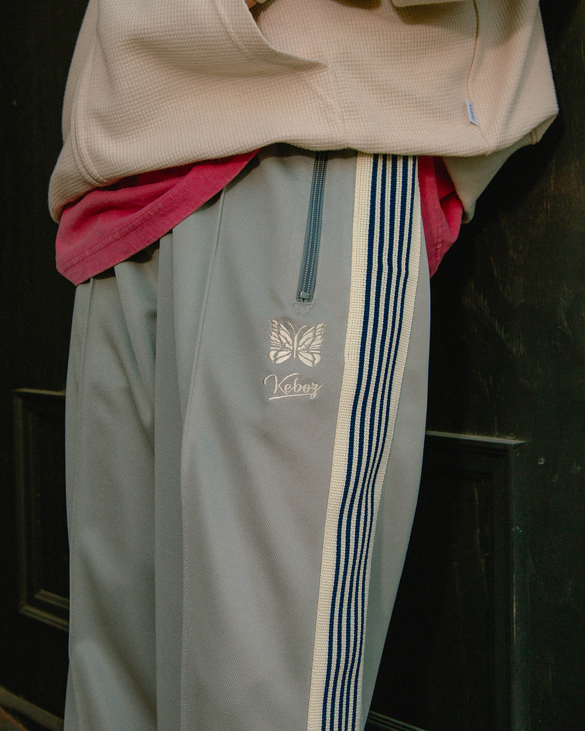 NEEDLES × KEBOZ TRACK PANTS REGULAR FIT