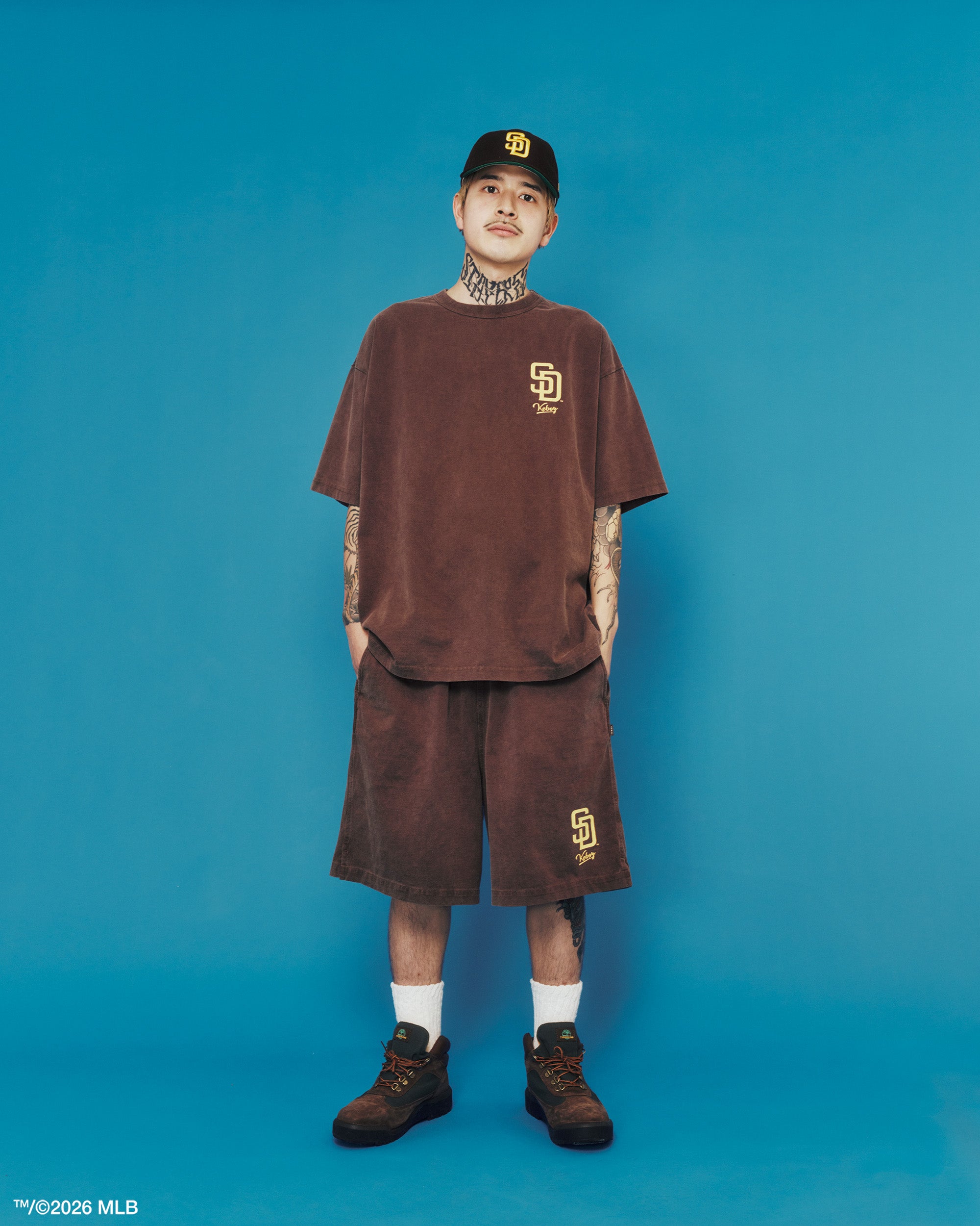 KEBOZ × MLB SAN DIEGO PADRES LOGO WASHED S/S TEE