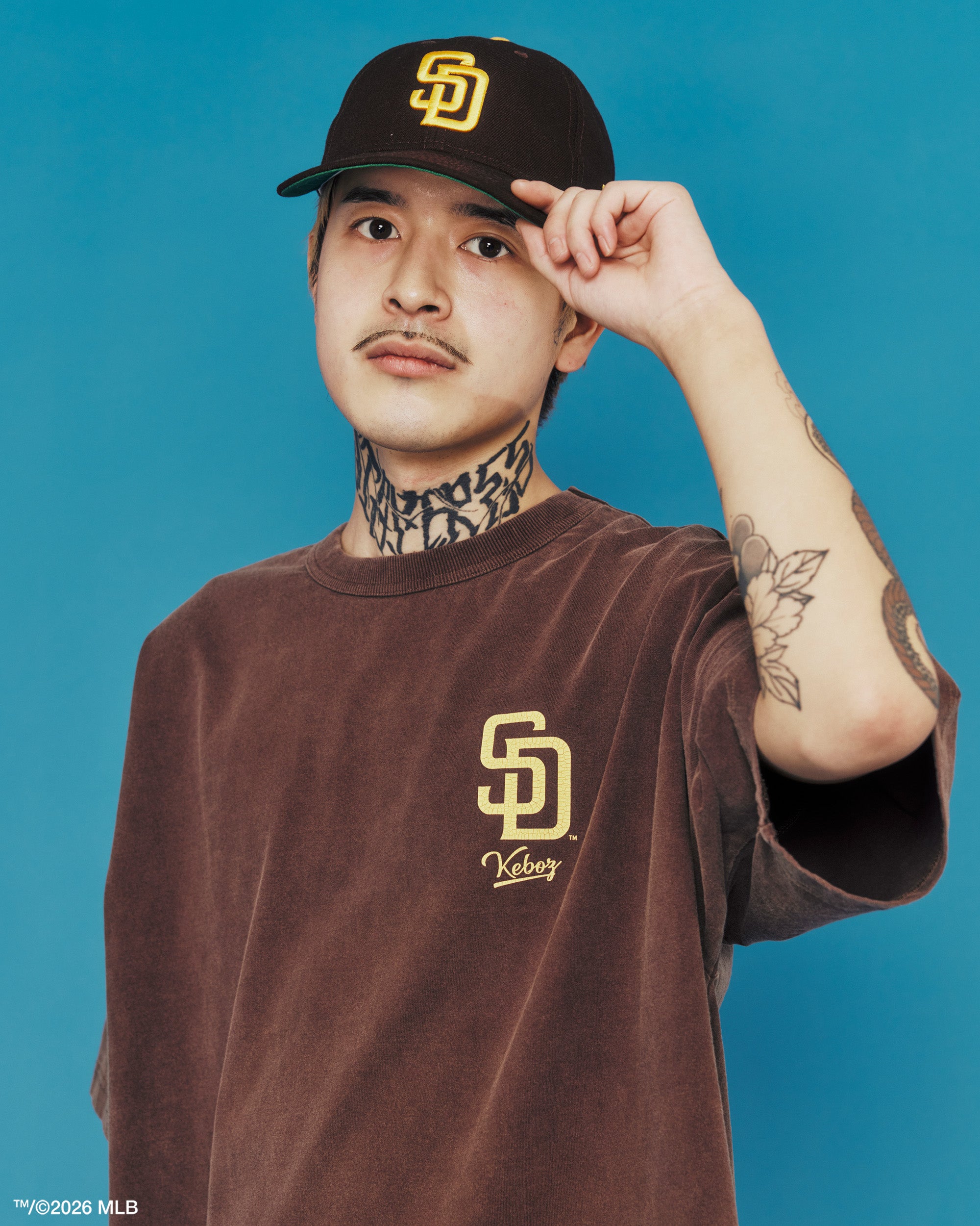KEBOZ × MLB SAN DIEGO PADRES LOGO WASHED S/S TEE