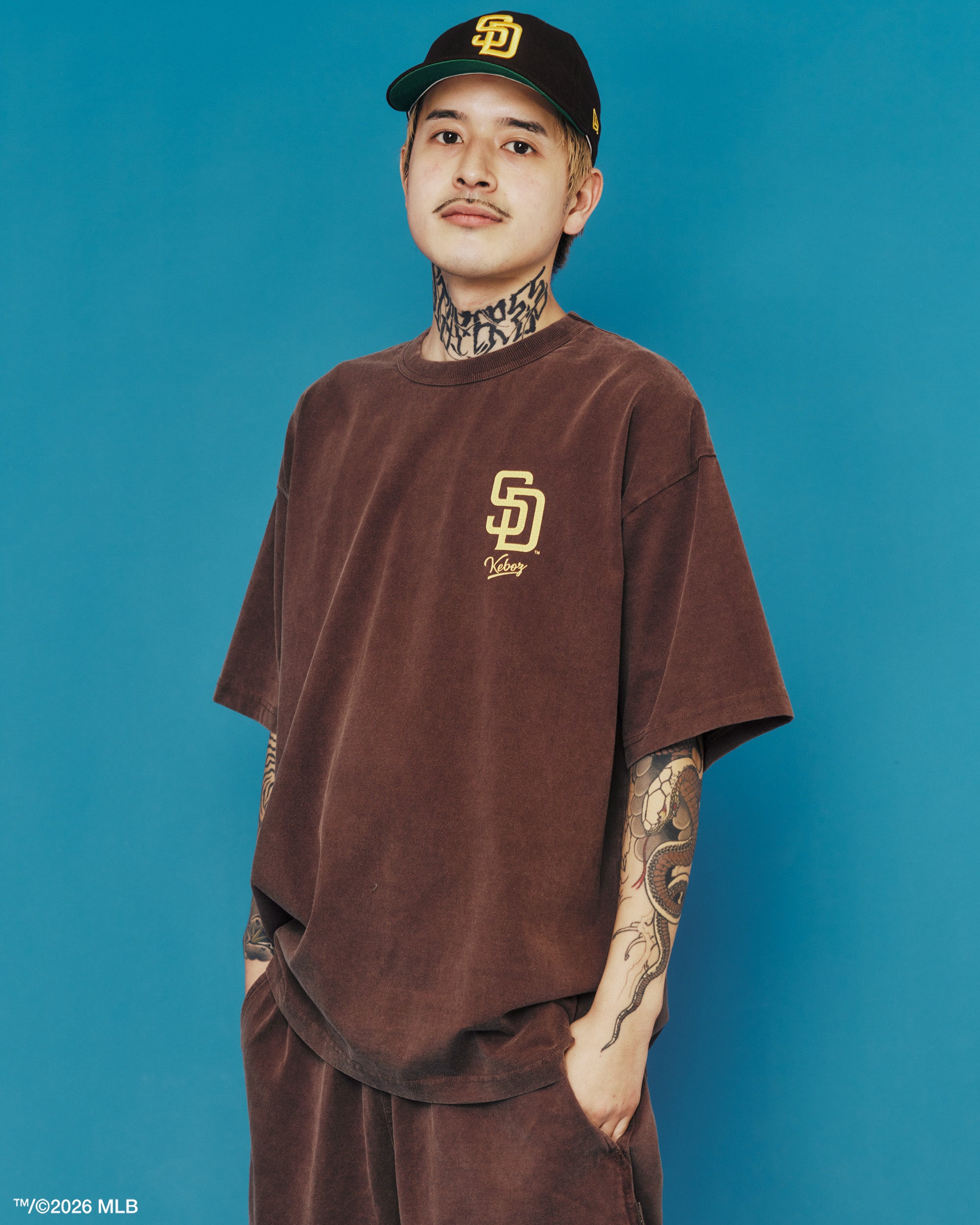 KEBOZ × MLB SAN DIEGO PADRES LOGO WASHED S/S TEE
