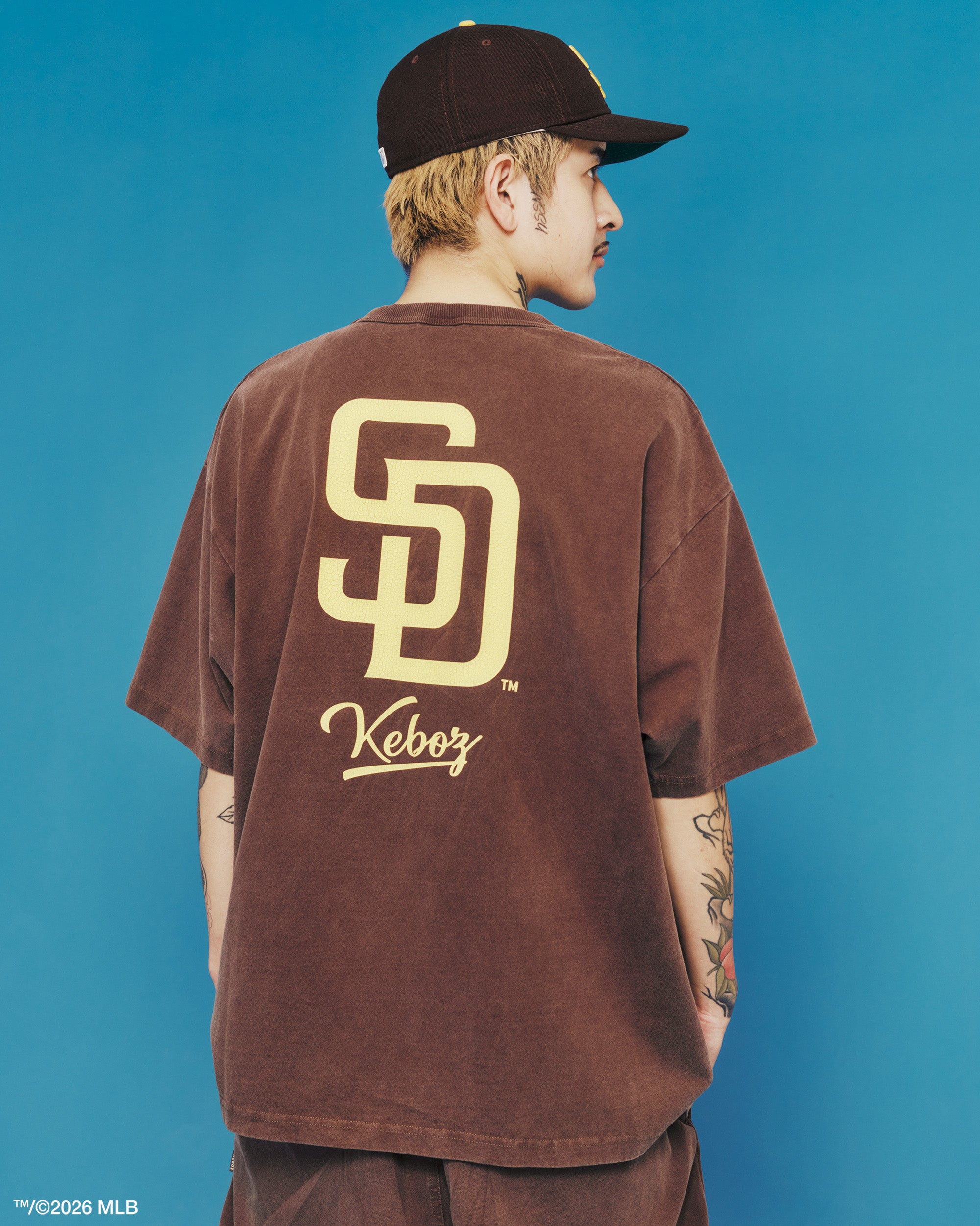 KEBOZ × MLB SAN DIEGO PADRES LOGO WASHED S/S TEE