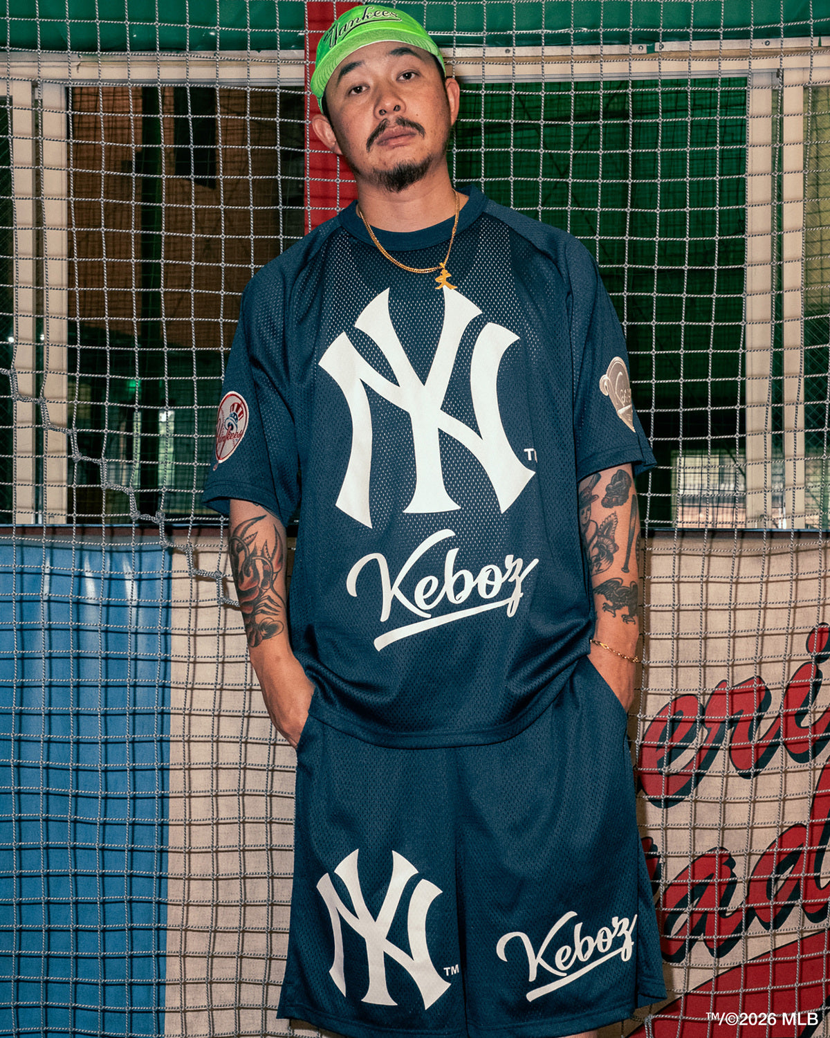 KEBOZ × MLB NEW YORK YANKEES MESH TEE