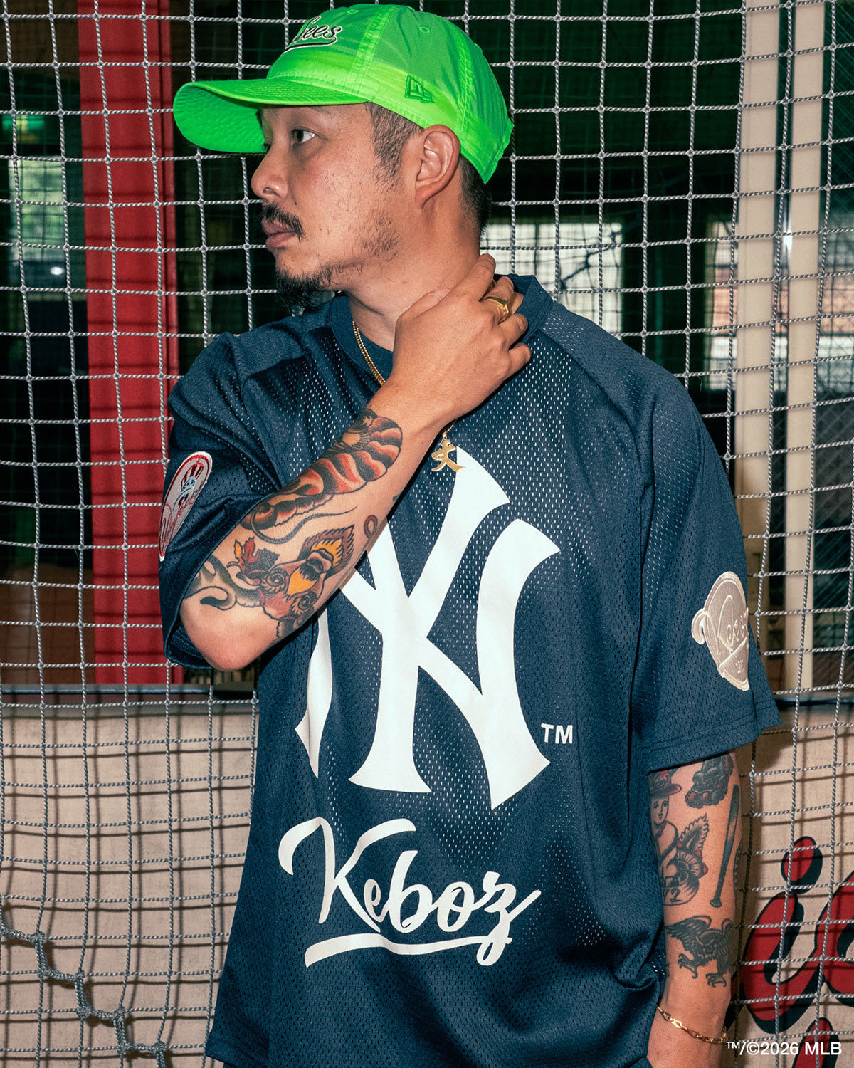 KEBOZ × MLB NEW YORK YANKEES MESH TEE