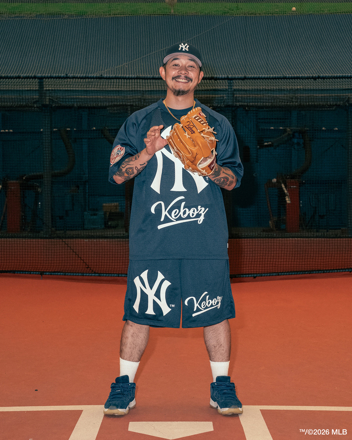 KEBOZ × MLB NEW YORK YANKEES MESH TEE