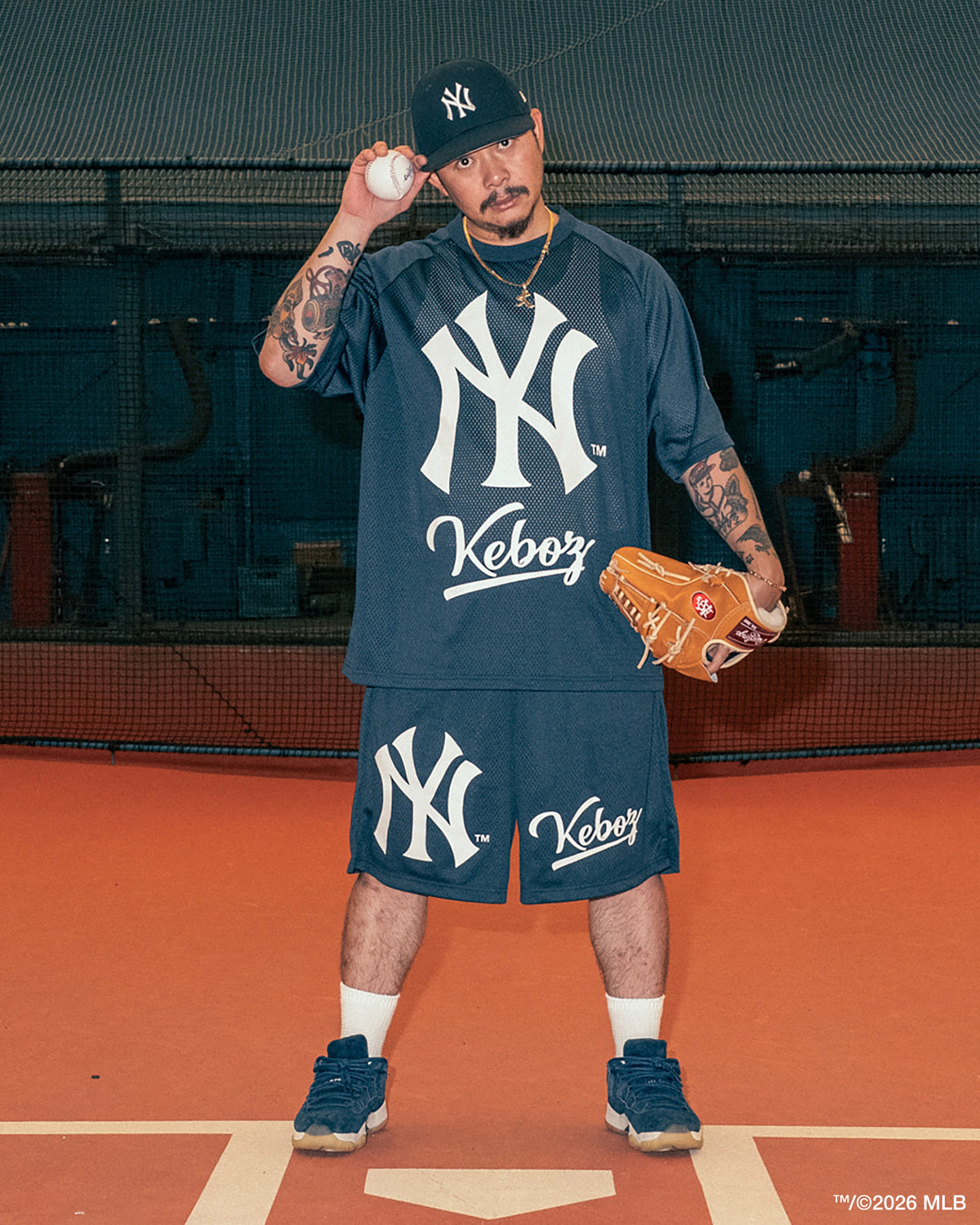 KEBOZ × MLB NEW YORK YANKEES MESH TEE