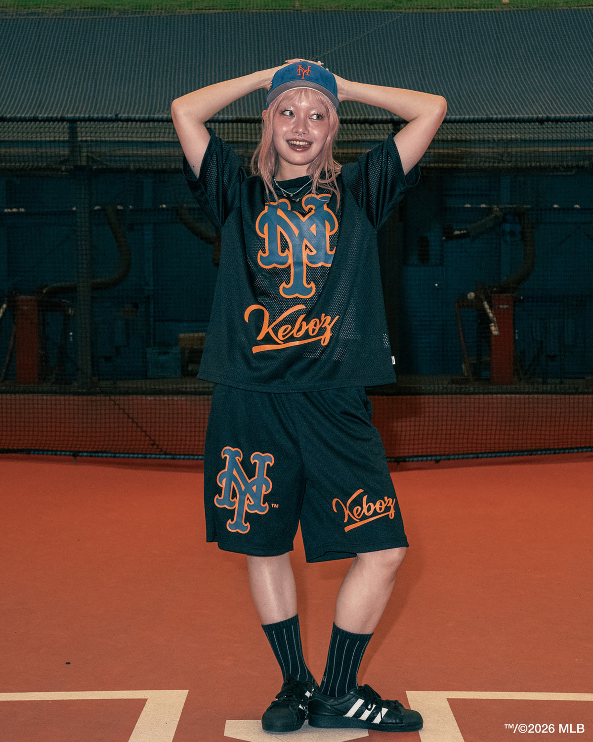 KEBOZ × MLB NEW YORK METS MESH SHORTS