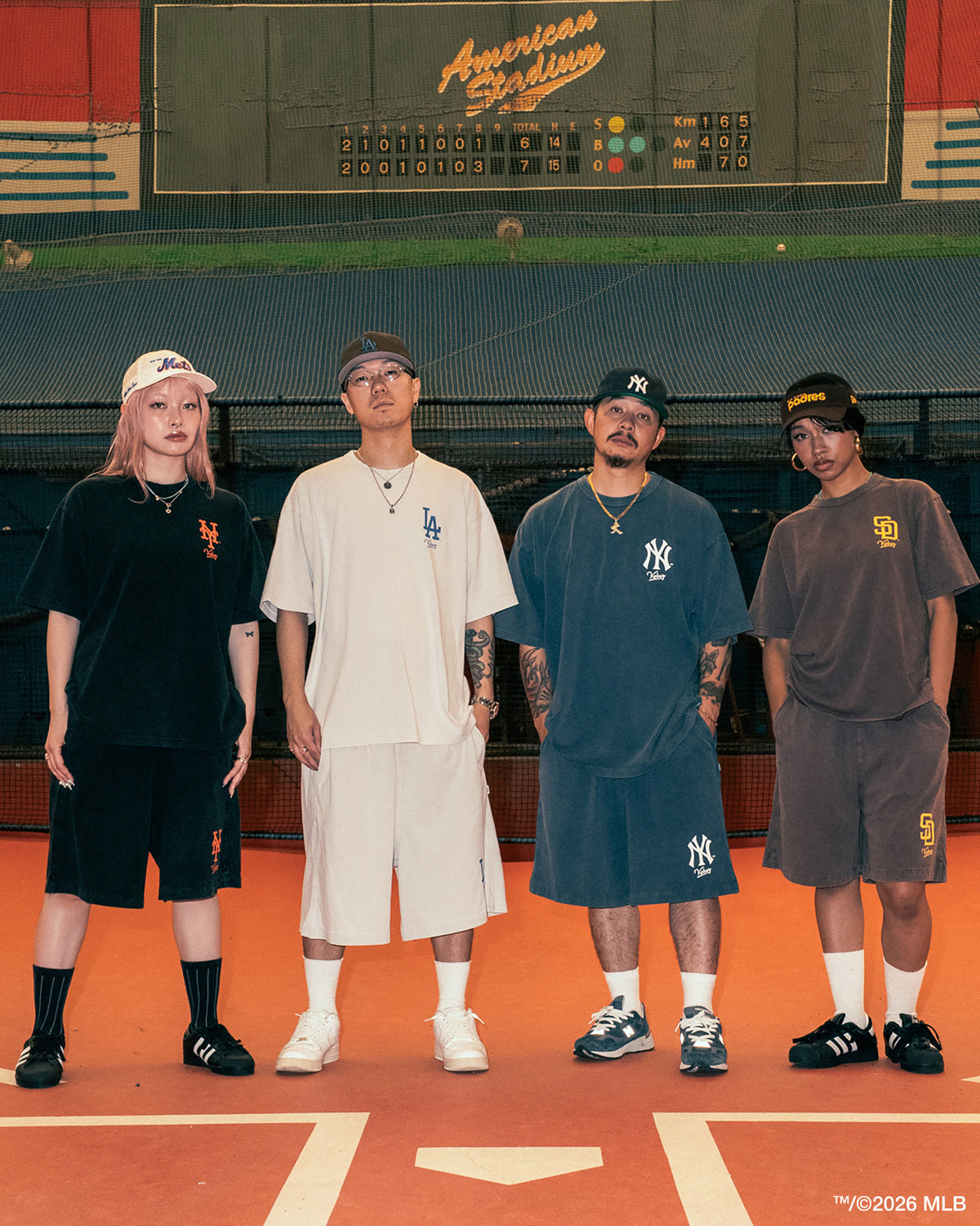 KEBOZ × MLB NEW YORK YANKEES LOGO WASHED S/S TEE