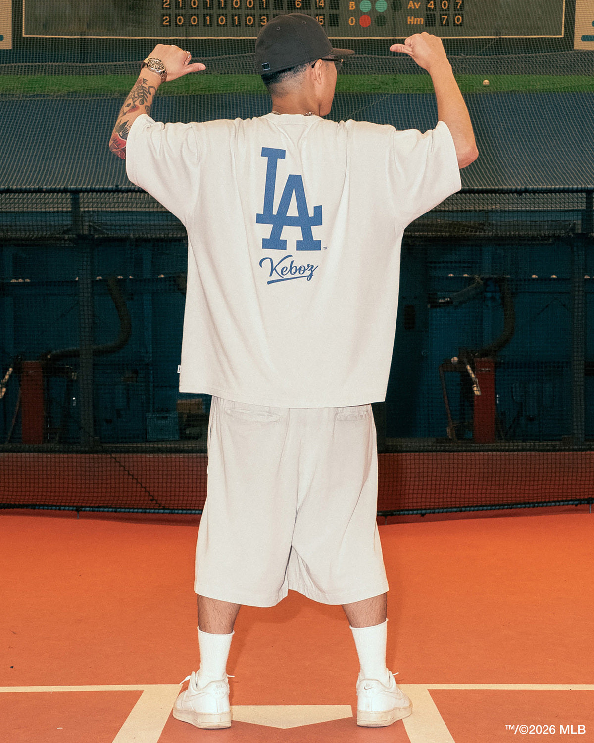 KEBOZ × MLB LOS ANGELES DODGERS LOGO WASHED S/S TEE