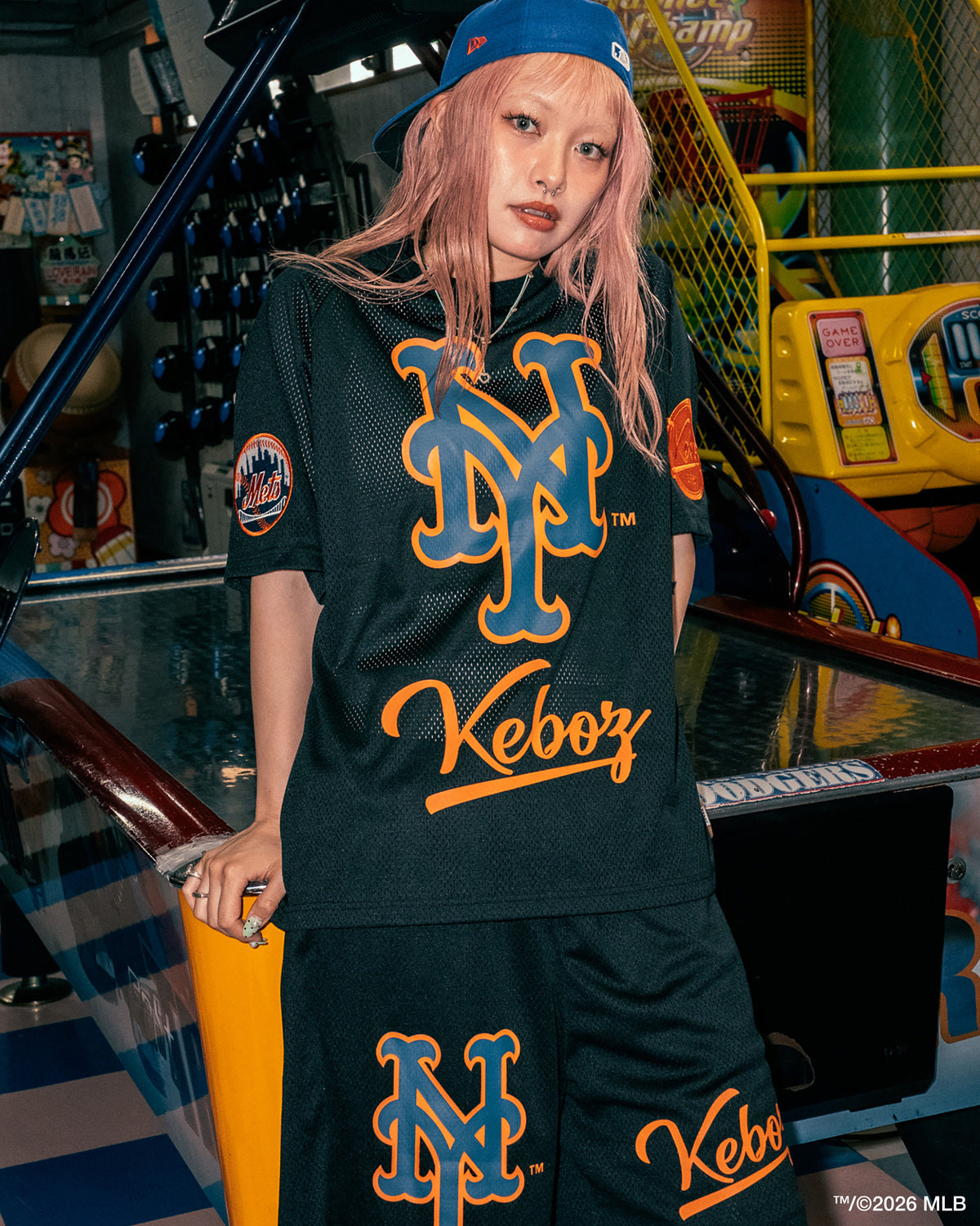 KEBOZ × MLB NEW YORK METS MESH TEE