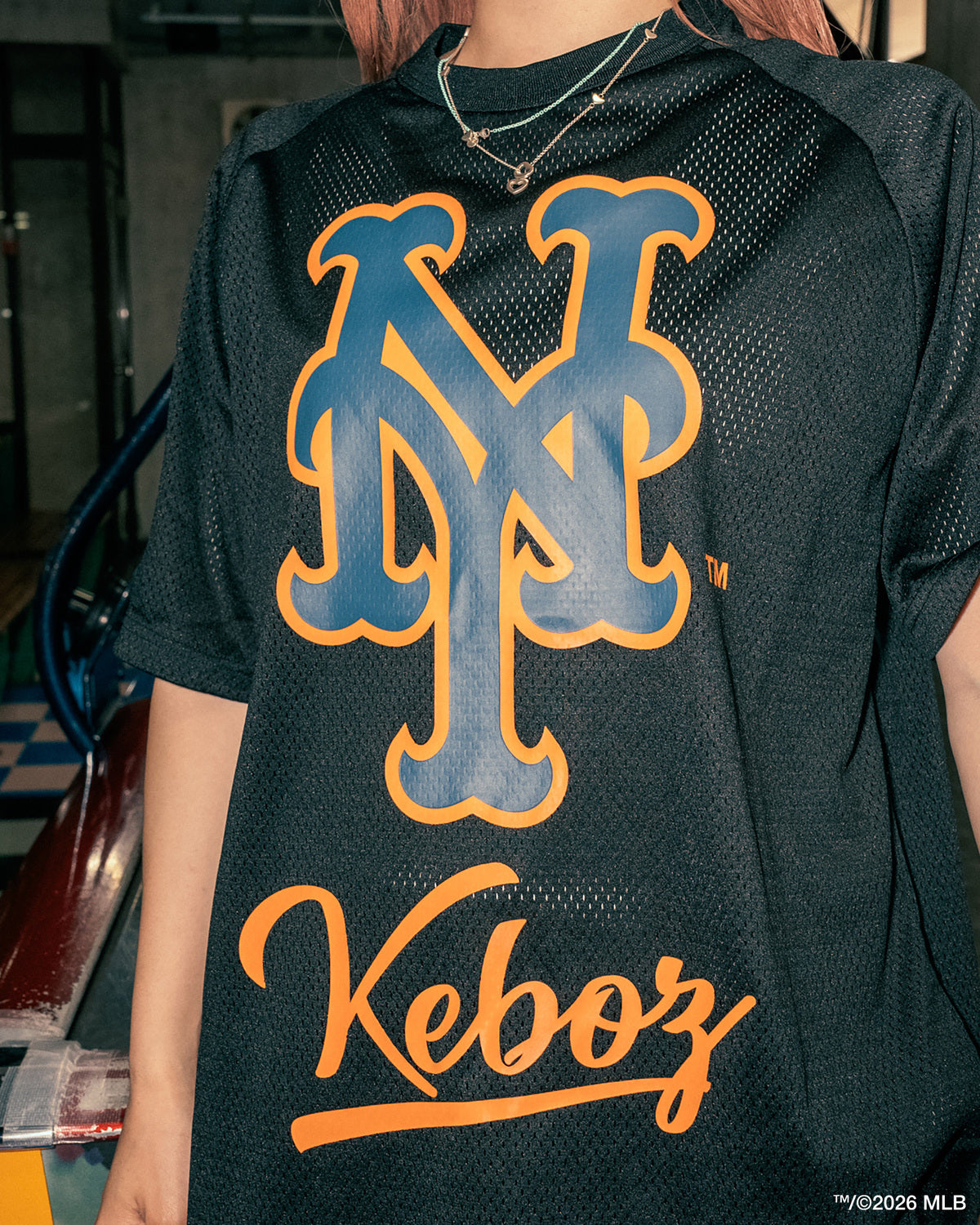 KEBOZ × MLB NEW YORK METS MESH TEE