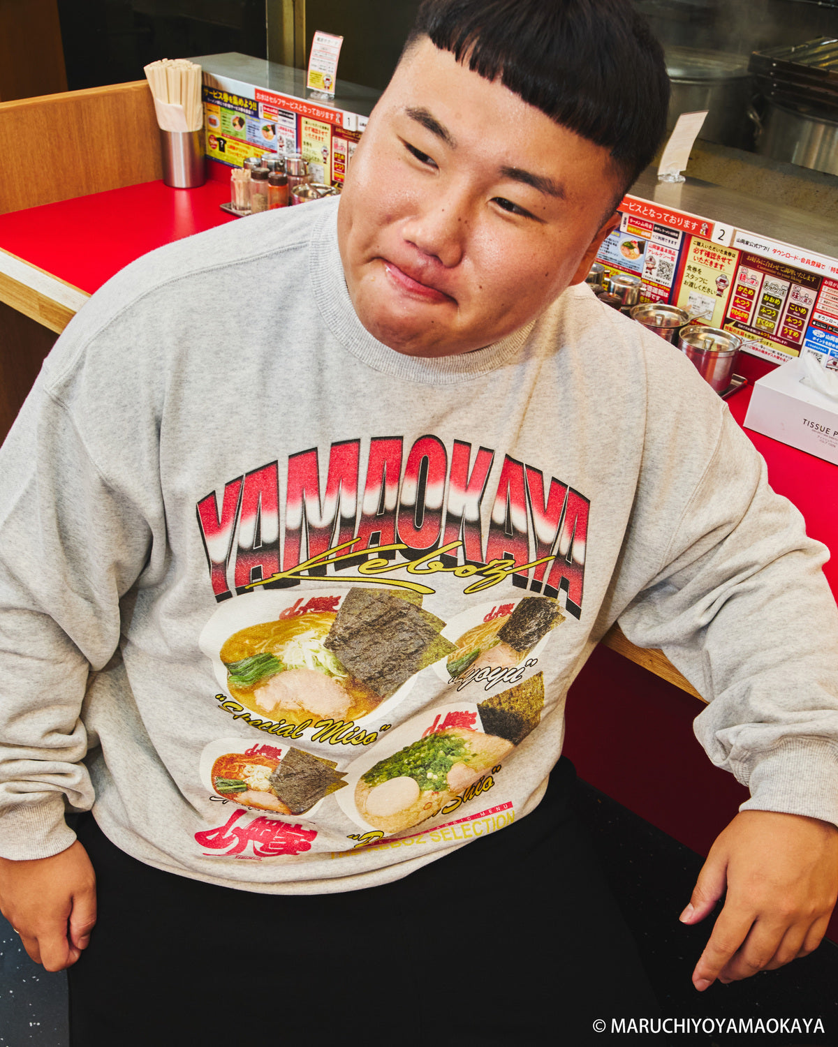 山岡家 × KEBOZ MENU SWEAT CREWNECK