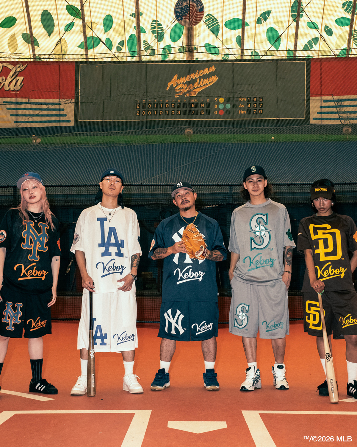 KEBOZ × MLB LOS ANGELES DODGERS LOGO WASHED S/S TEE