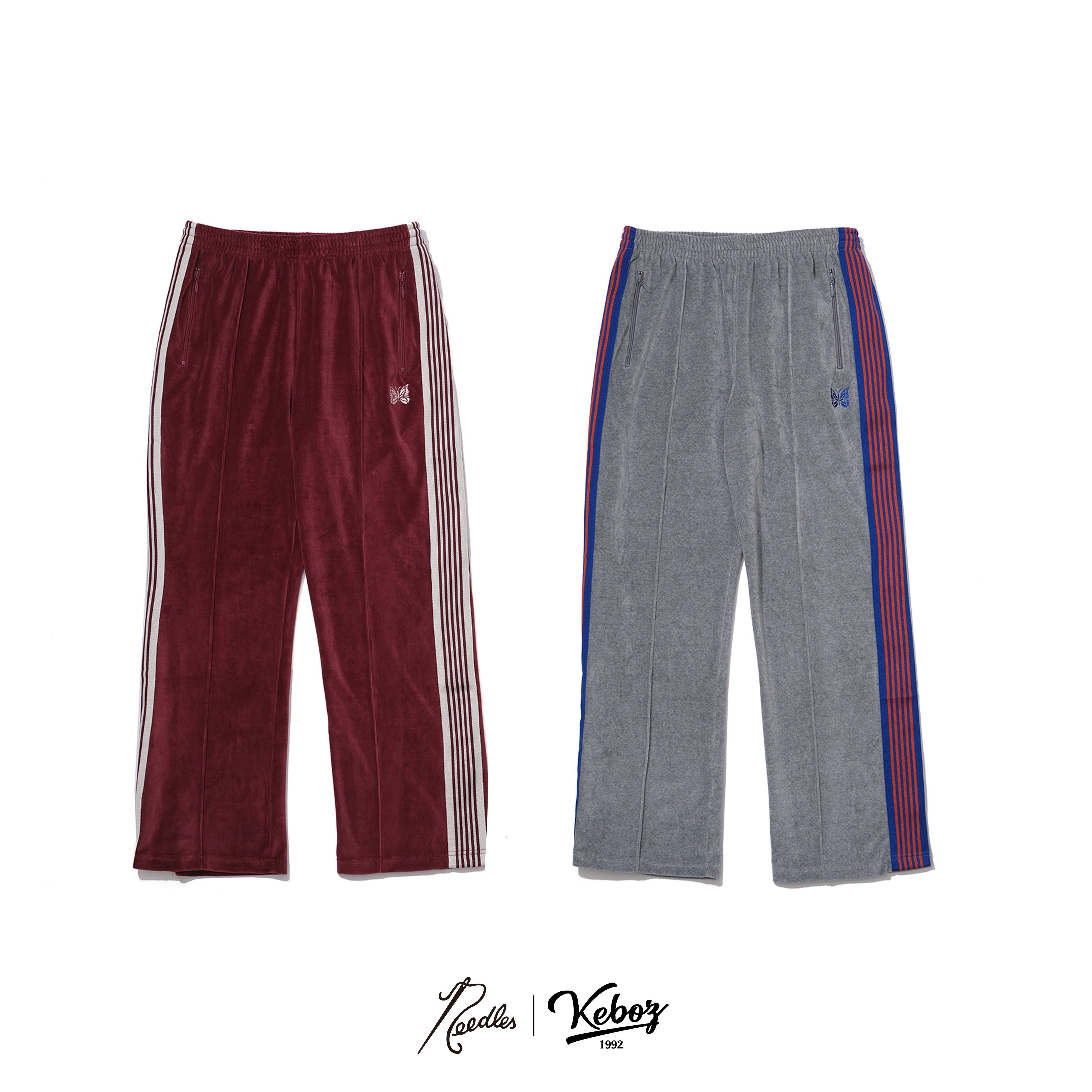 KEBOZ EXCLUSIVE NEEDLES VELOUR TRACK PANT(REGULAR FIT)