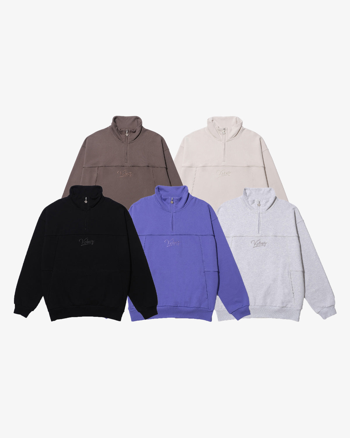 PIPING HALF ZIP SWEAT PULLOVER