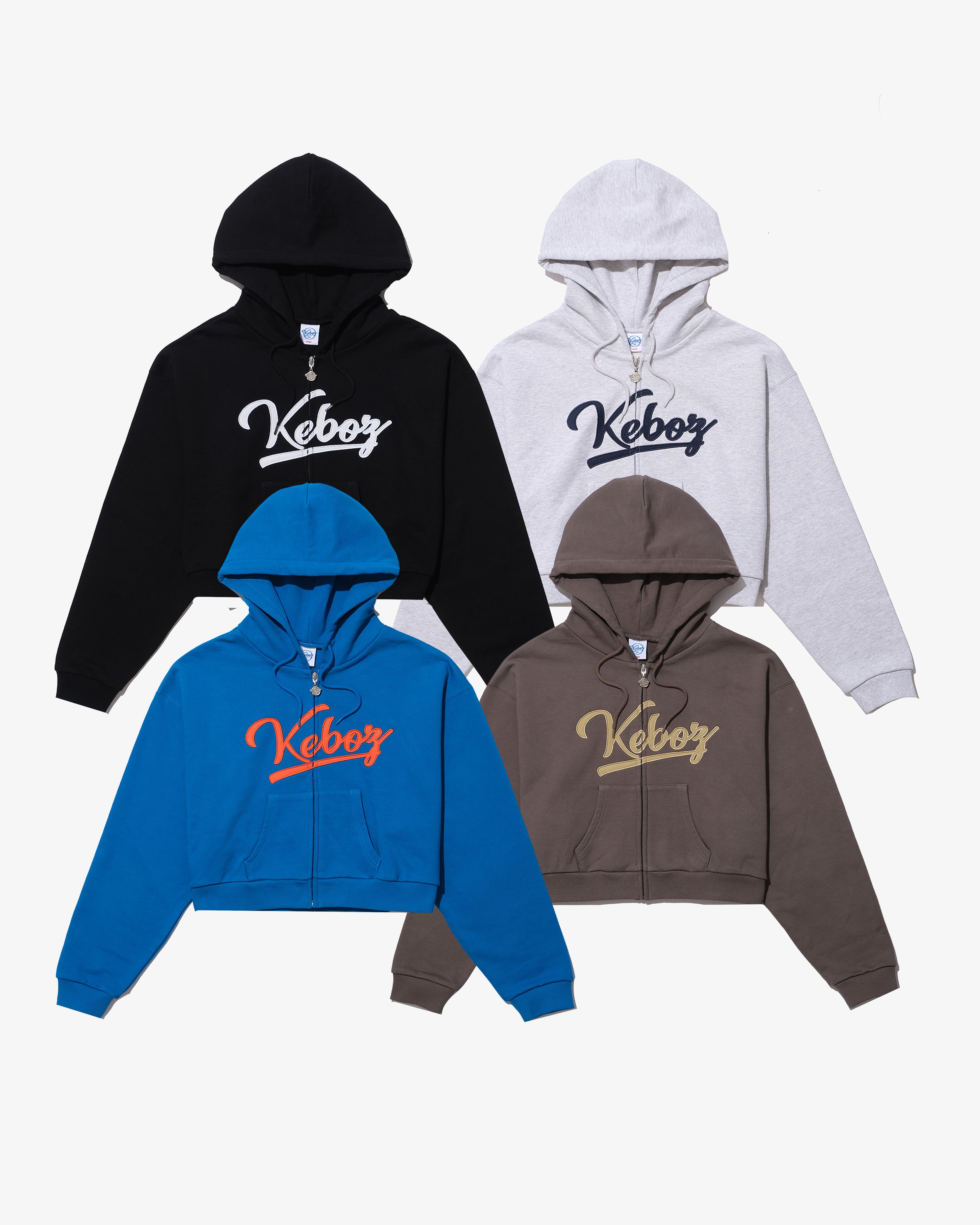 ICON LOGO CROPPED FULL ZIP HOODIE