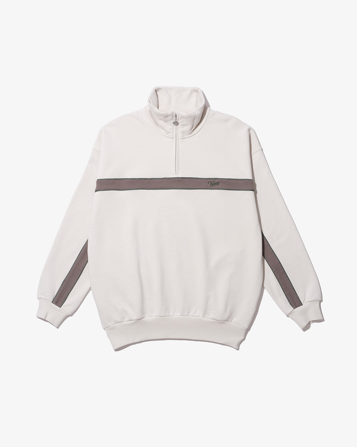 LINE PIPING HALF ZIP SWEAT PULLOVER