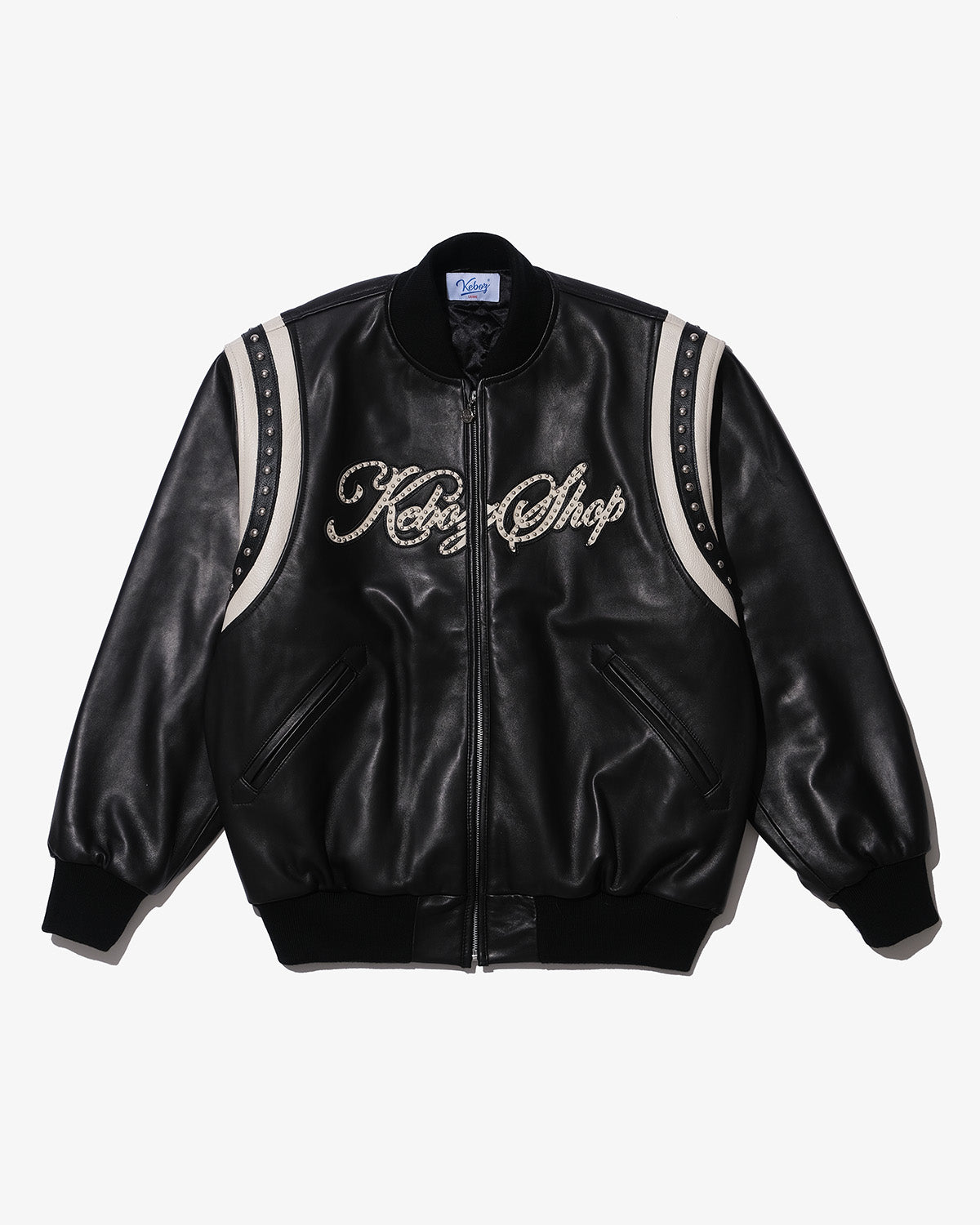 DAC STUDS LEATHER VARSITY JACKET