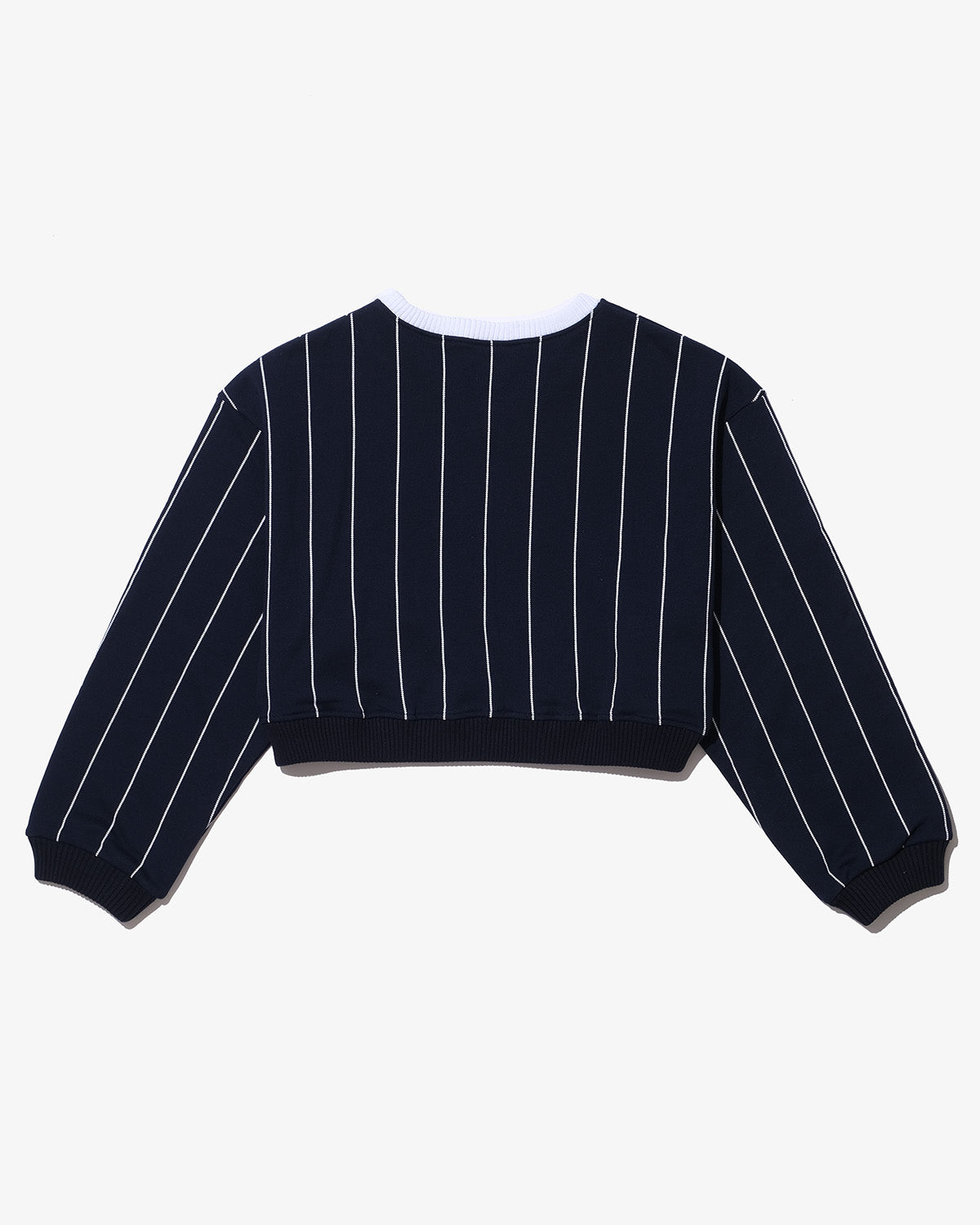 STRIPE VNECK CROPPED SWEAT