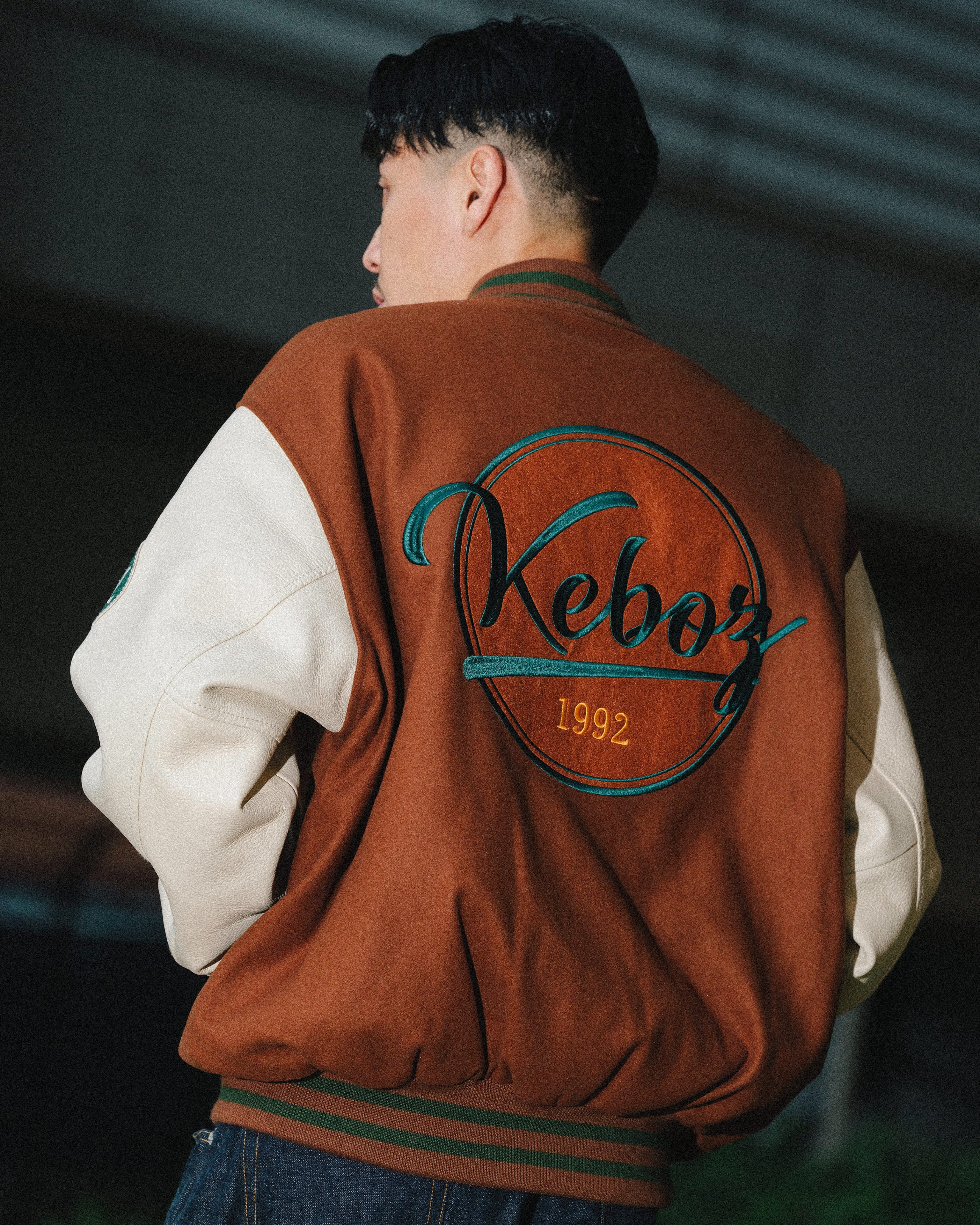 MELTON & LEATHER VARSITY JACKET