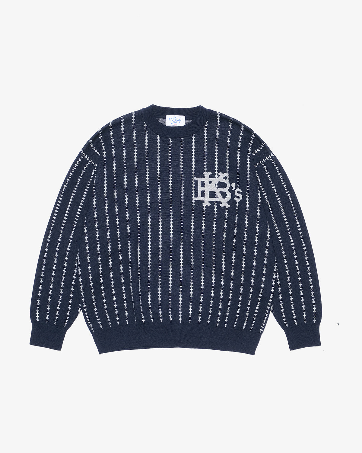 EFG STRIPE COTTON KNIT CREWNECK