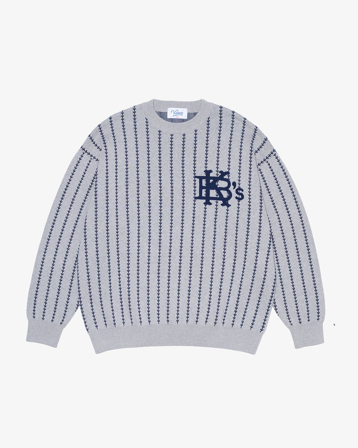 EFG STRIPE COTTON KNIT CREWNECK
