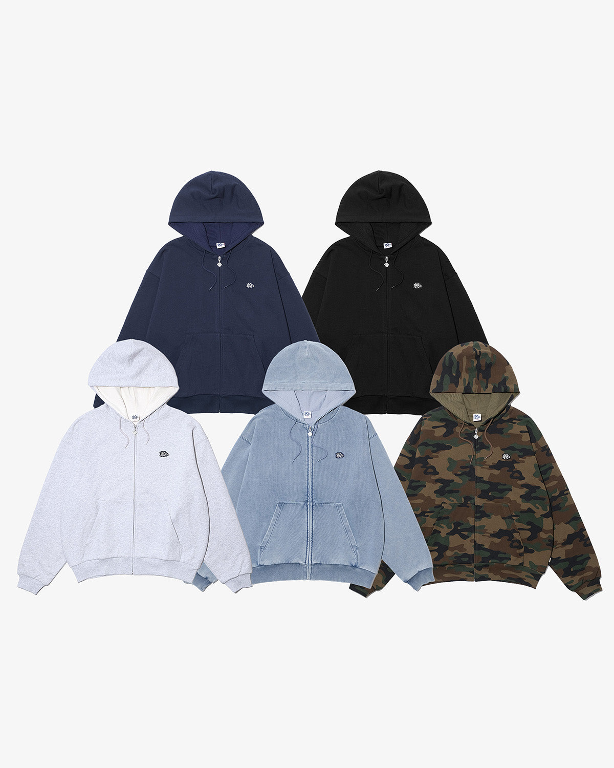 EFG WAPPEN WAFFLE LINING SWEAT FULL ZIP HOODIE