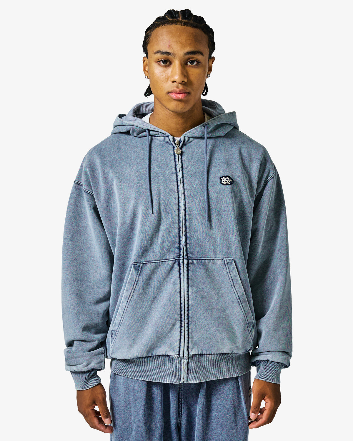 EFG WAPPEN WAFFLE LINING SWEAT FULL ZIP HOODIE