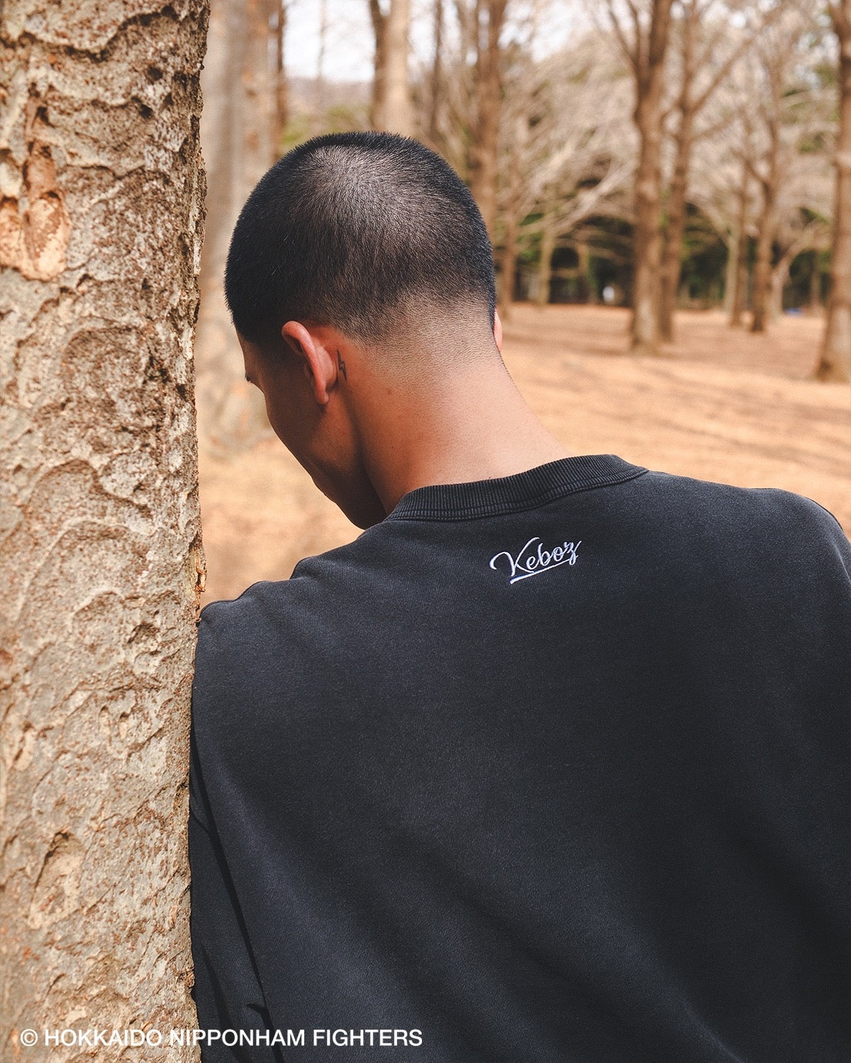 FIGHTERS × KEBOZ OLD F WASHED SWEAT CREWNECK