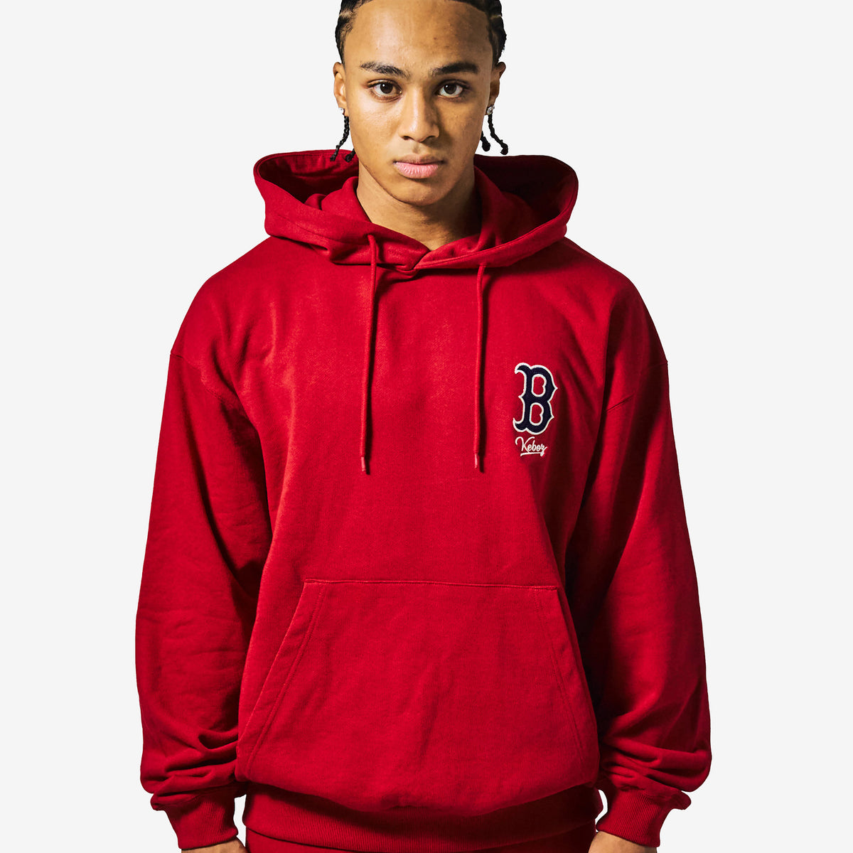 KEBOZ × MLB BOSTON RED SOX LOGO SWEAT HOODIE