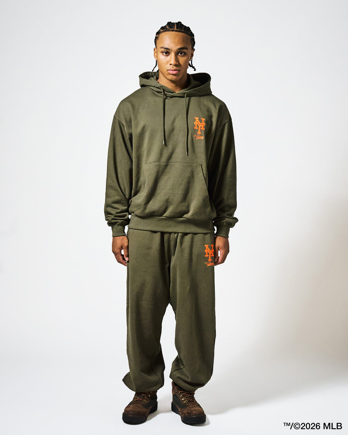 KEBOZ × MLB NEW YORK METS  LOGO SWEAT HOODIE
