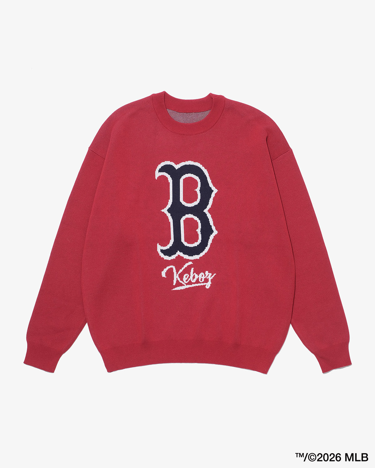 KEBOZ × MLB BOSTON RED SOX LOGO KNIT CREWNECK