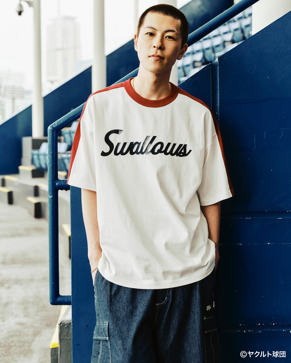 SWALLOWS × KEBOZ LINE S/S TEE