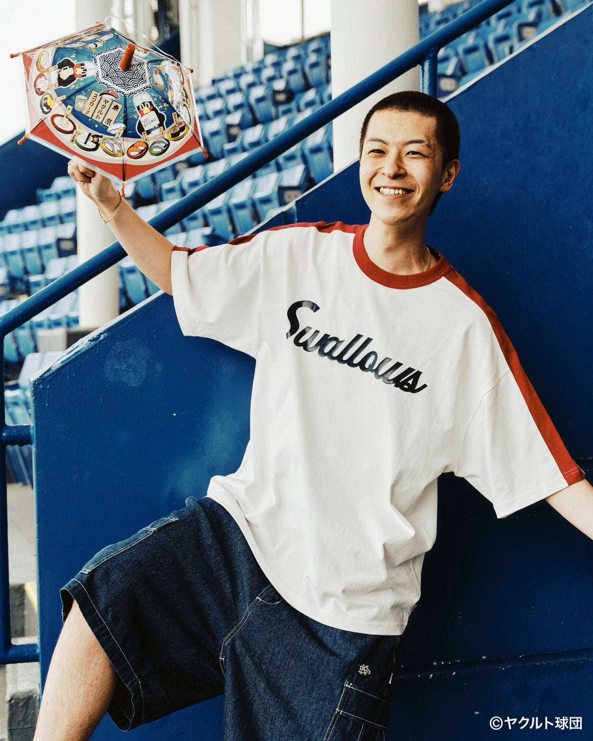 SWALLOWS × KEBOZ LINE S/S TEE