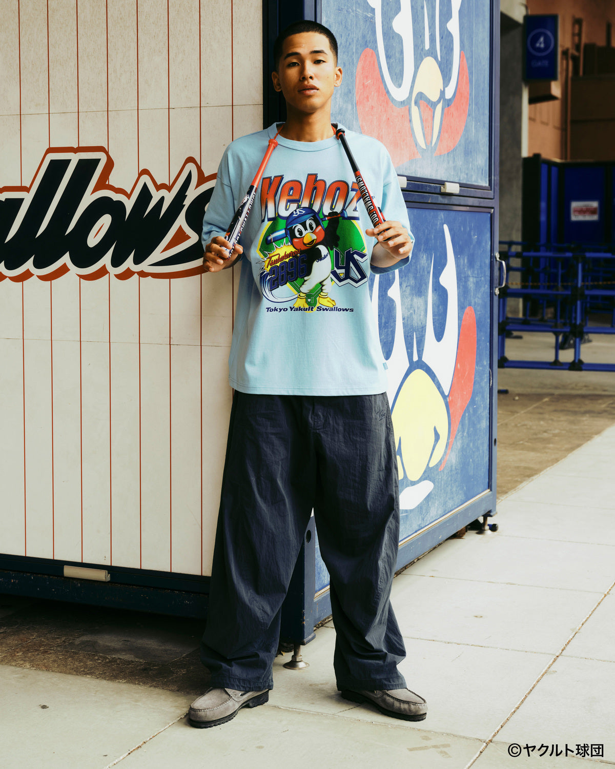 SWALLOWS × KEBOZ OLD TSUBAKUROU S/S TEE