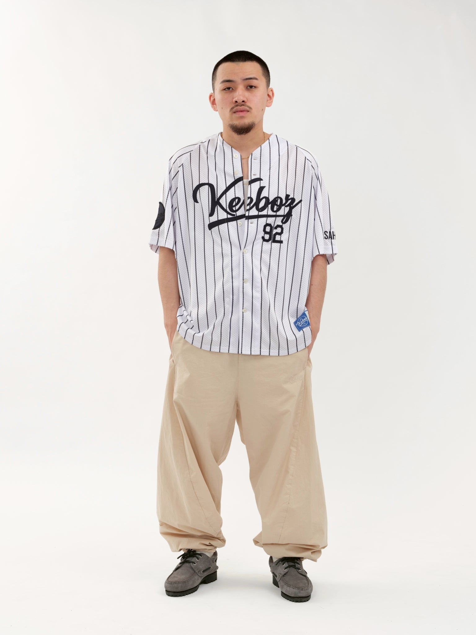 66. MESH STRIPE BASEBALL JERSEY (Shipping date: May) 