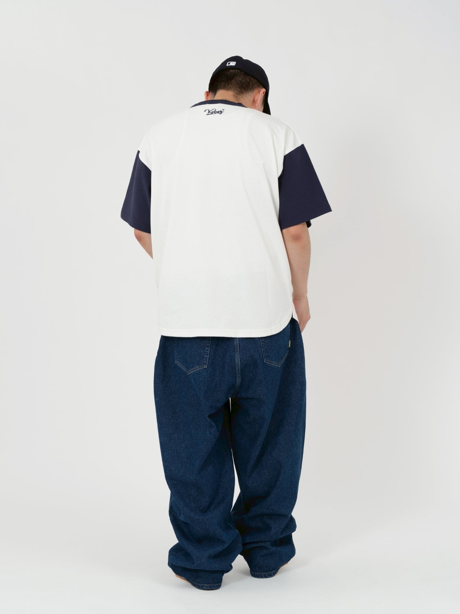 KEBOZ × MLB NEW YORK YANKEES ROUND HEM HENLEY NECK S/S TEE