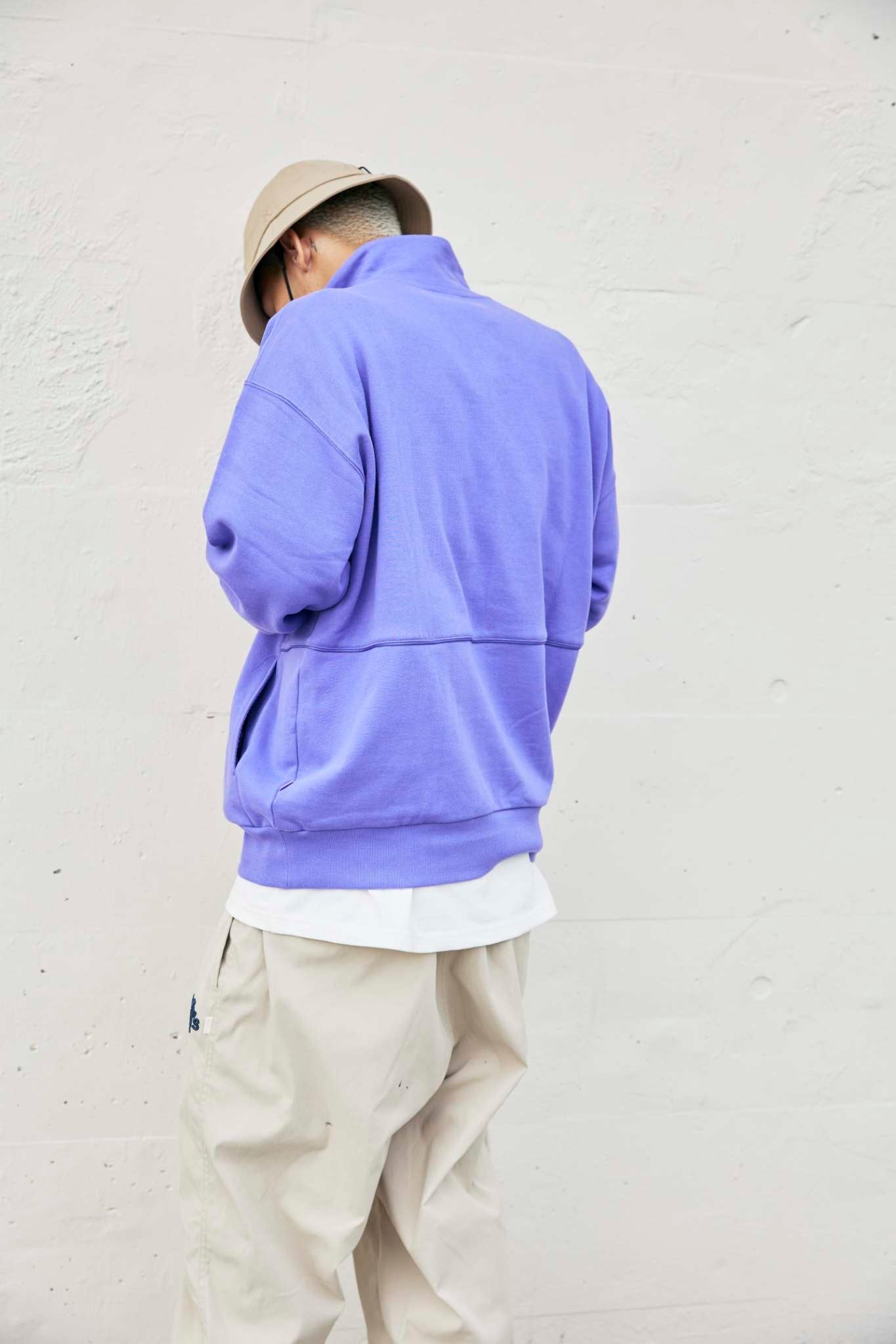 PIPING HALF ZIP SWEAT PULLOVER