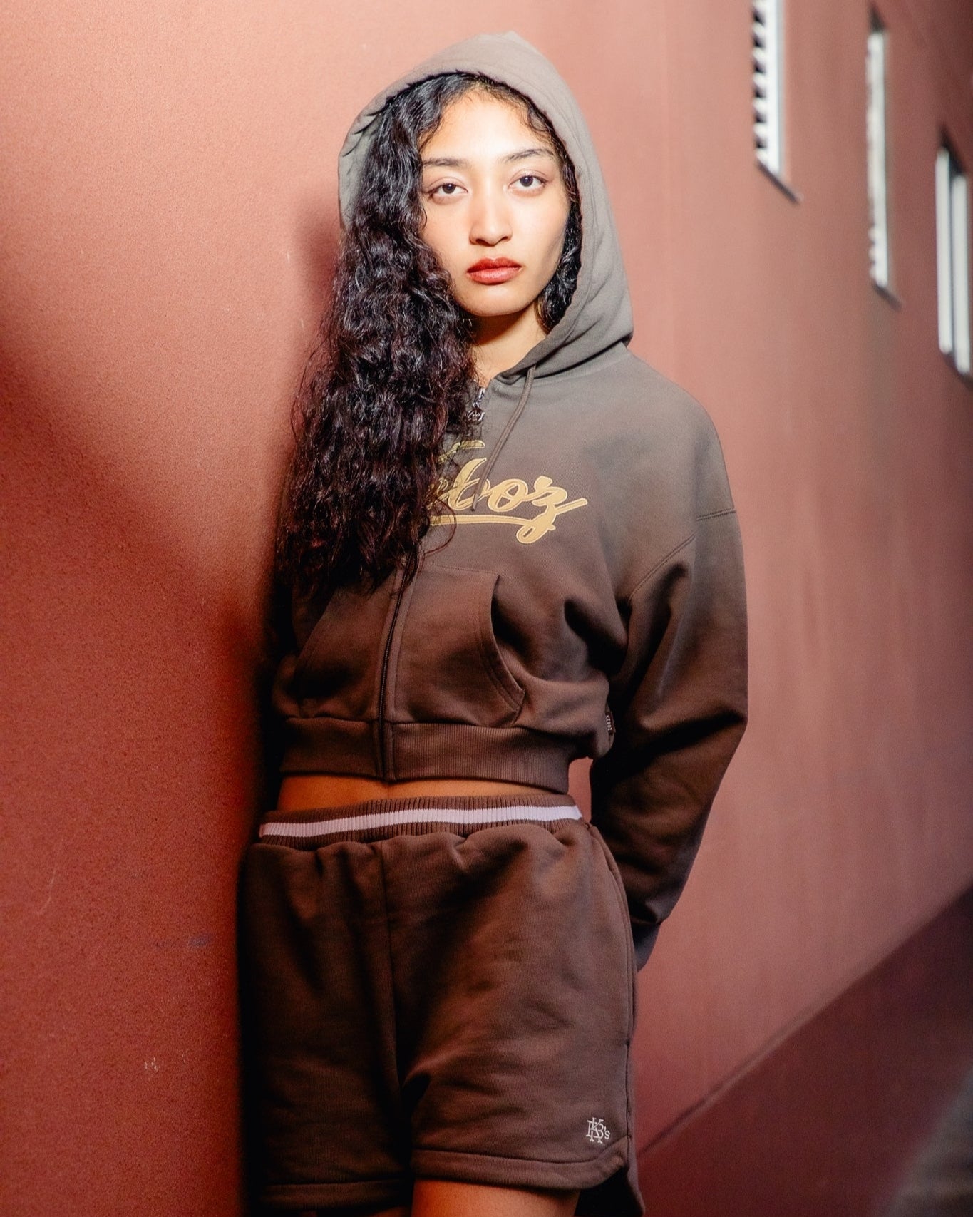 ICON LOGO CROPPED FULL ZIP HOODIE