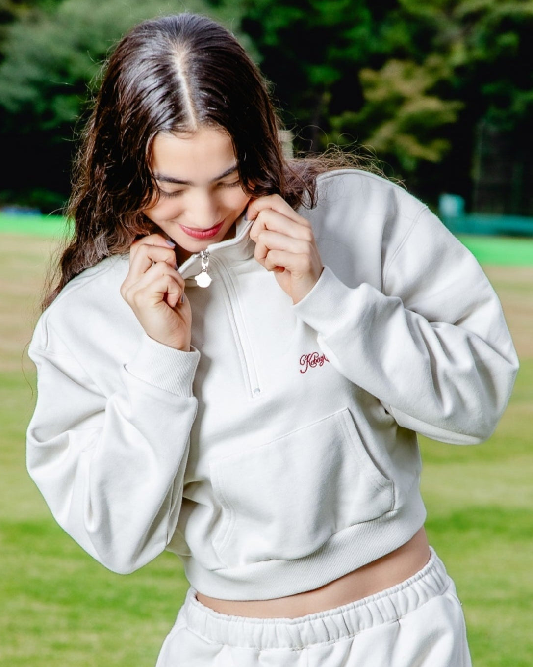 DAC HALF ZIP CROPPED SWEAT