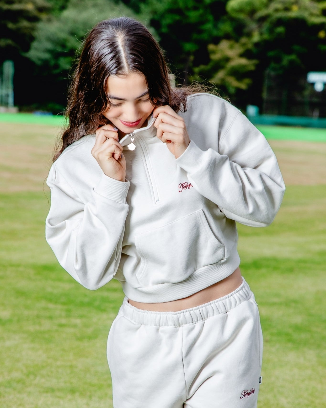 DAC HALF ZIP CROPPED SWEAT