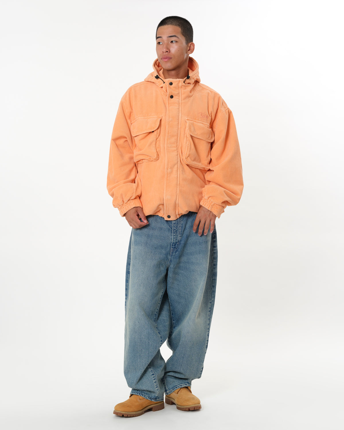 WASHED CORDUROY HOODED JACKET
